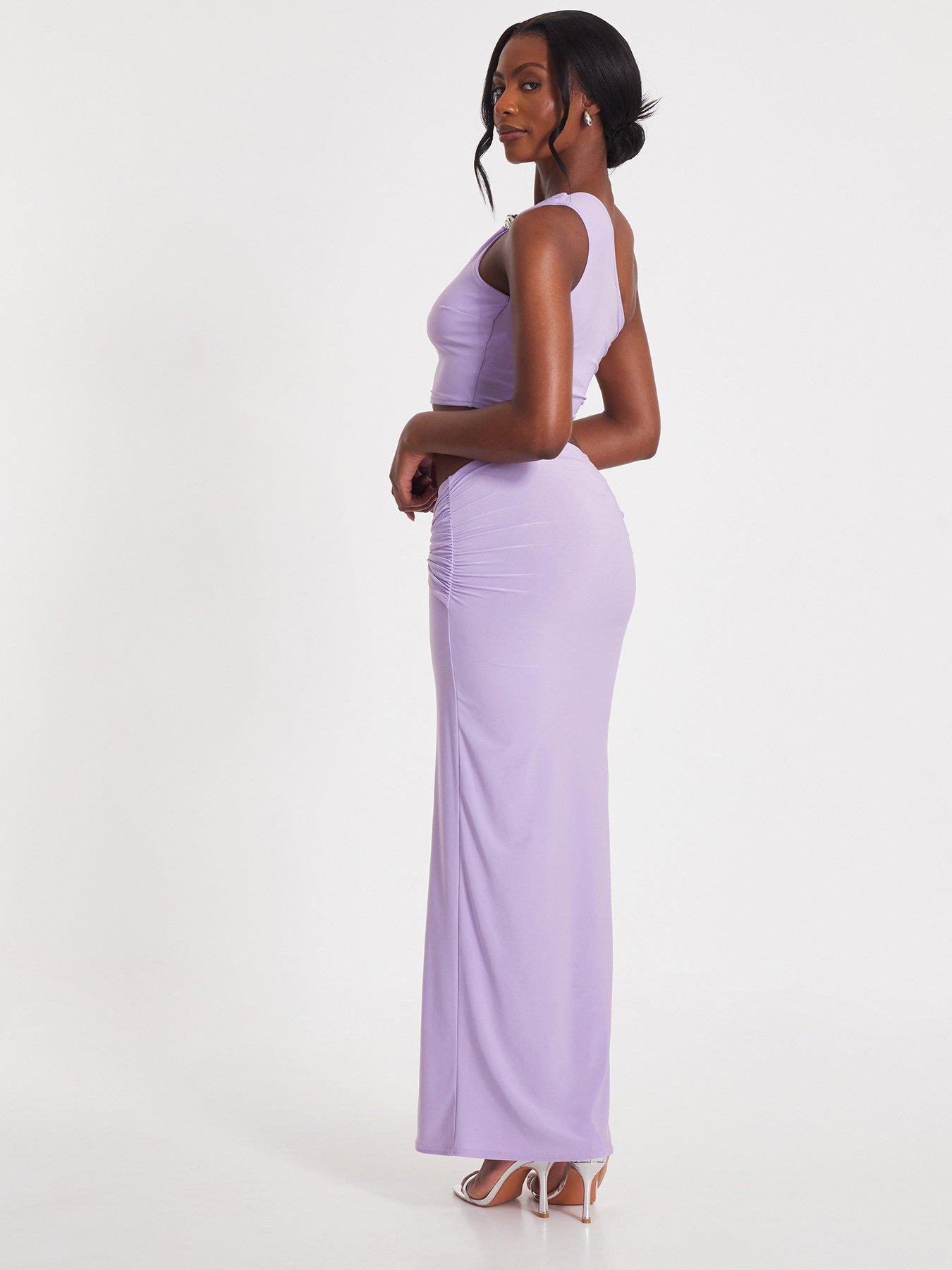  image of quiz-lilac-one-shoulder-crop-top