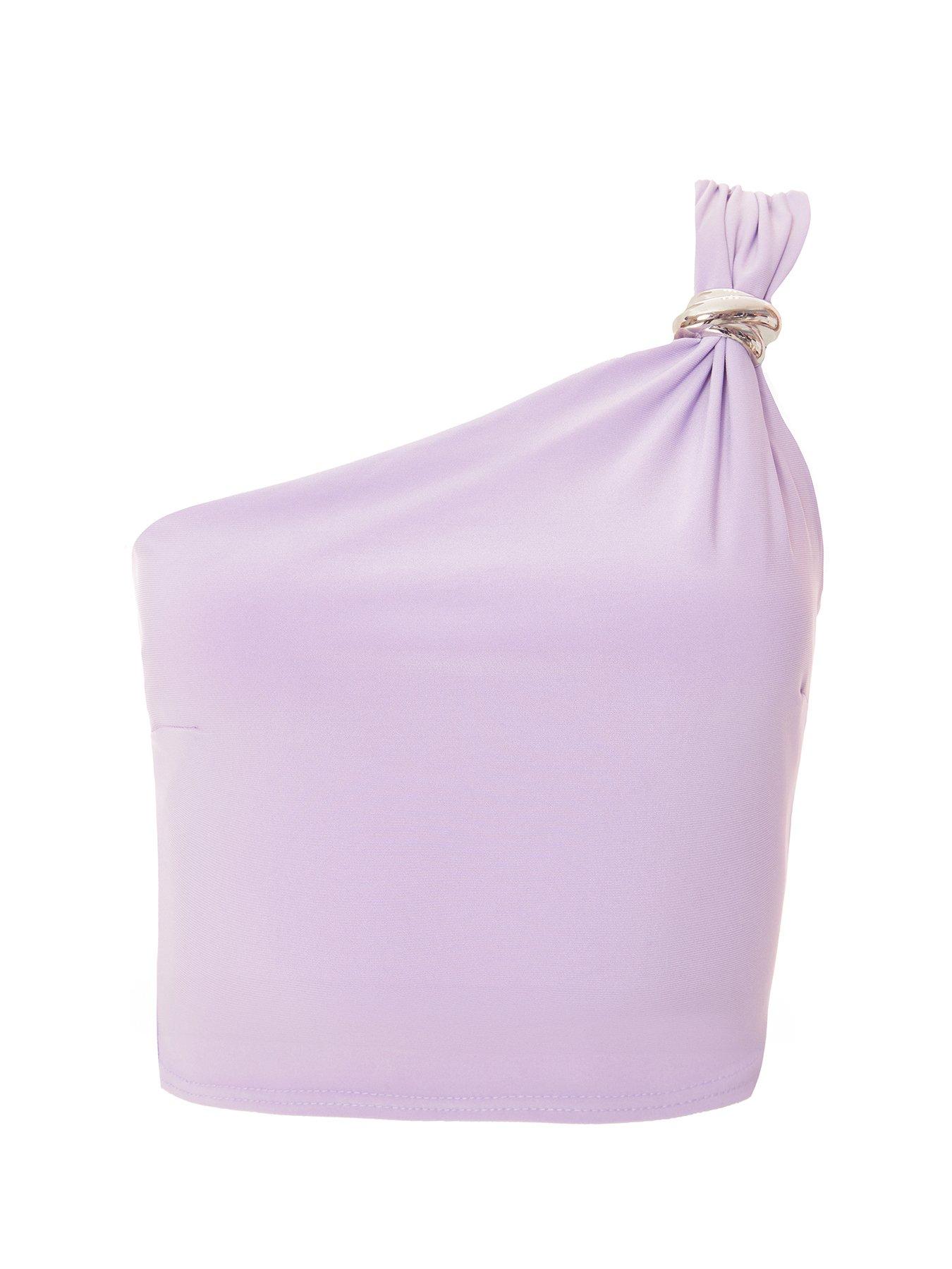  image of quiz-lilac-one-shoulder-crop-top