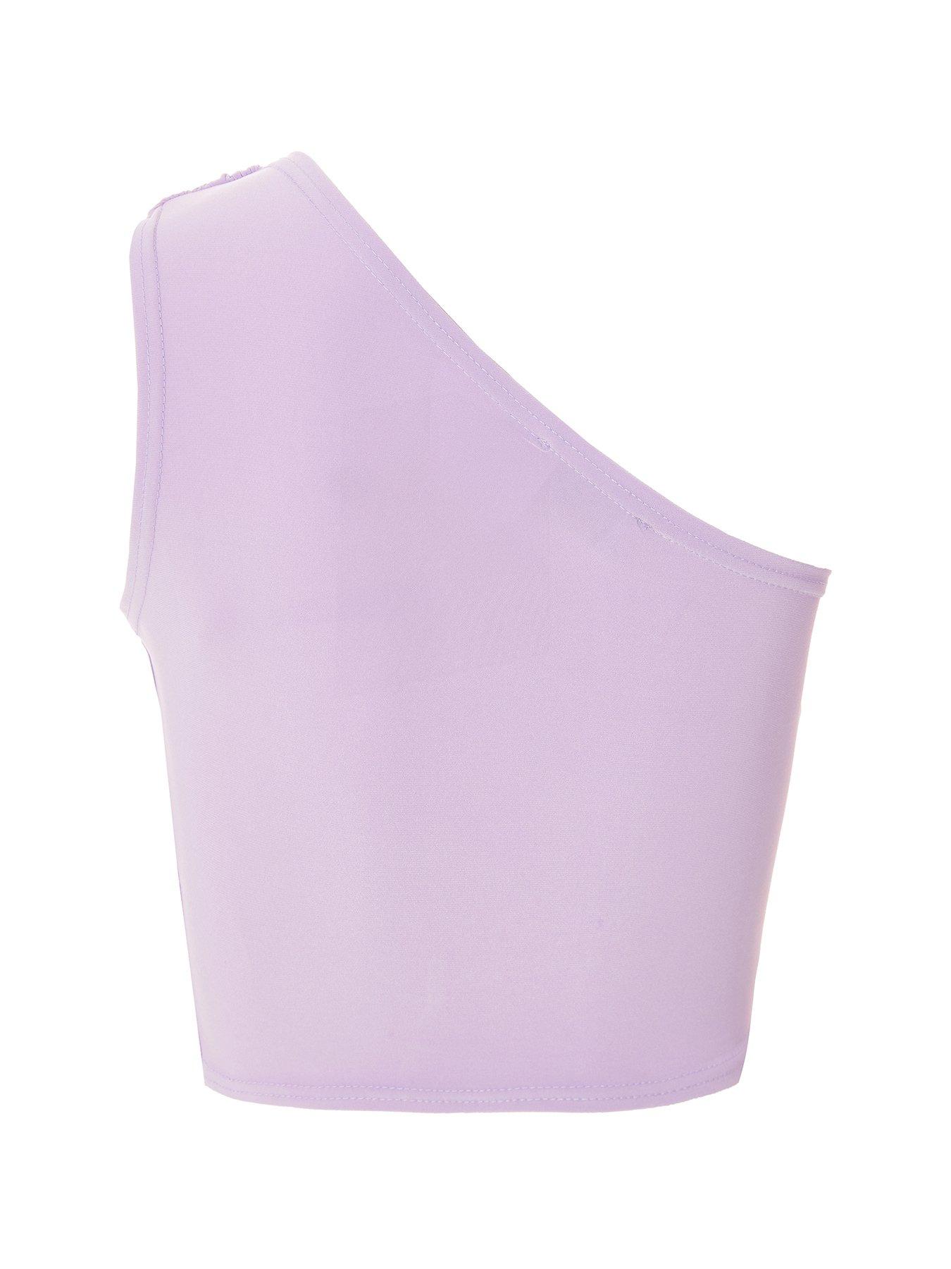  image of quiz-lilac-one-shoulder-crop-top