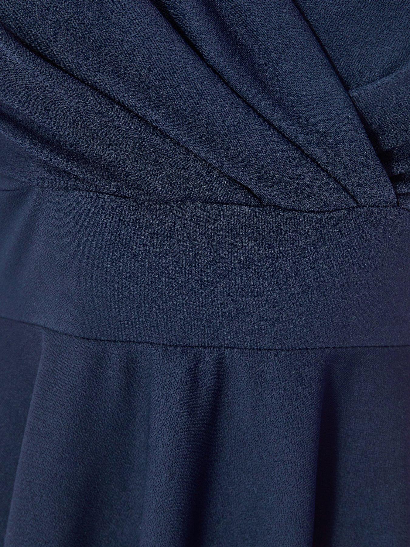  image of quiz-navy-bardot-midi-dress