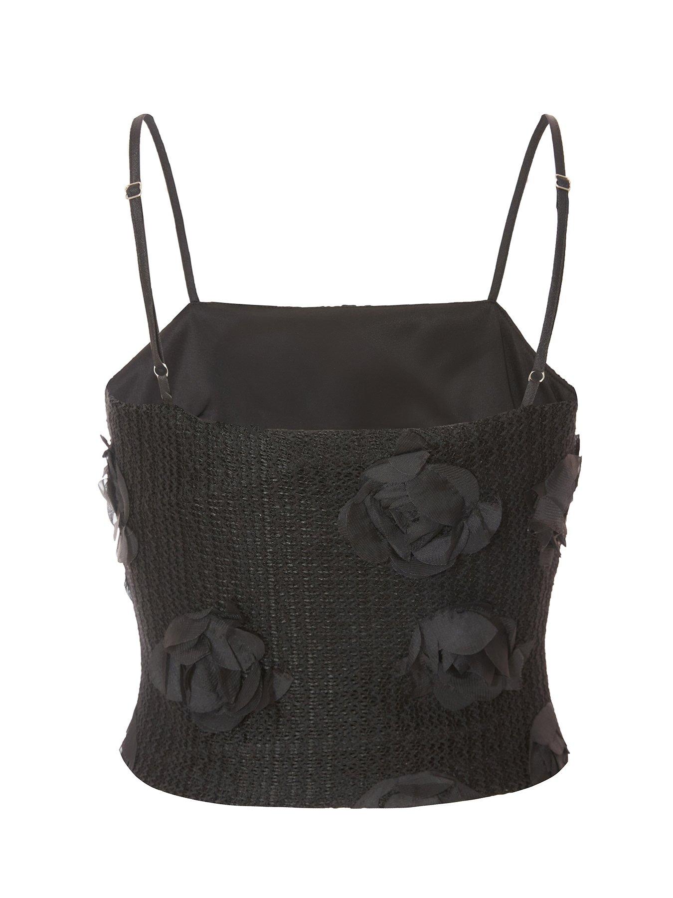  image of quiz-black-floral-crop-top