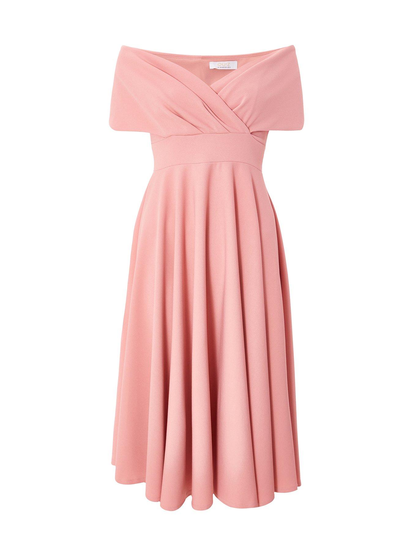  image of quiz-blush-bardot-midi-dress