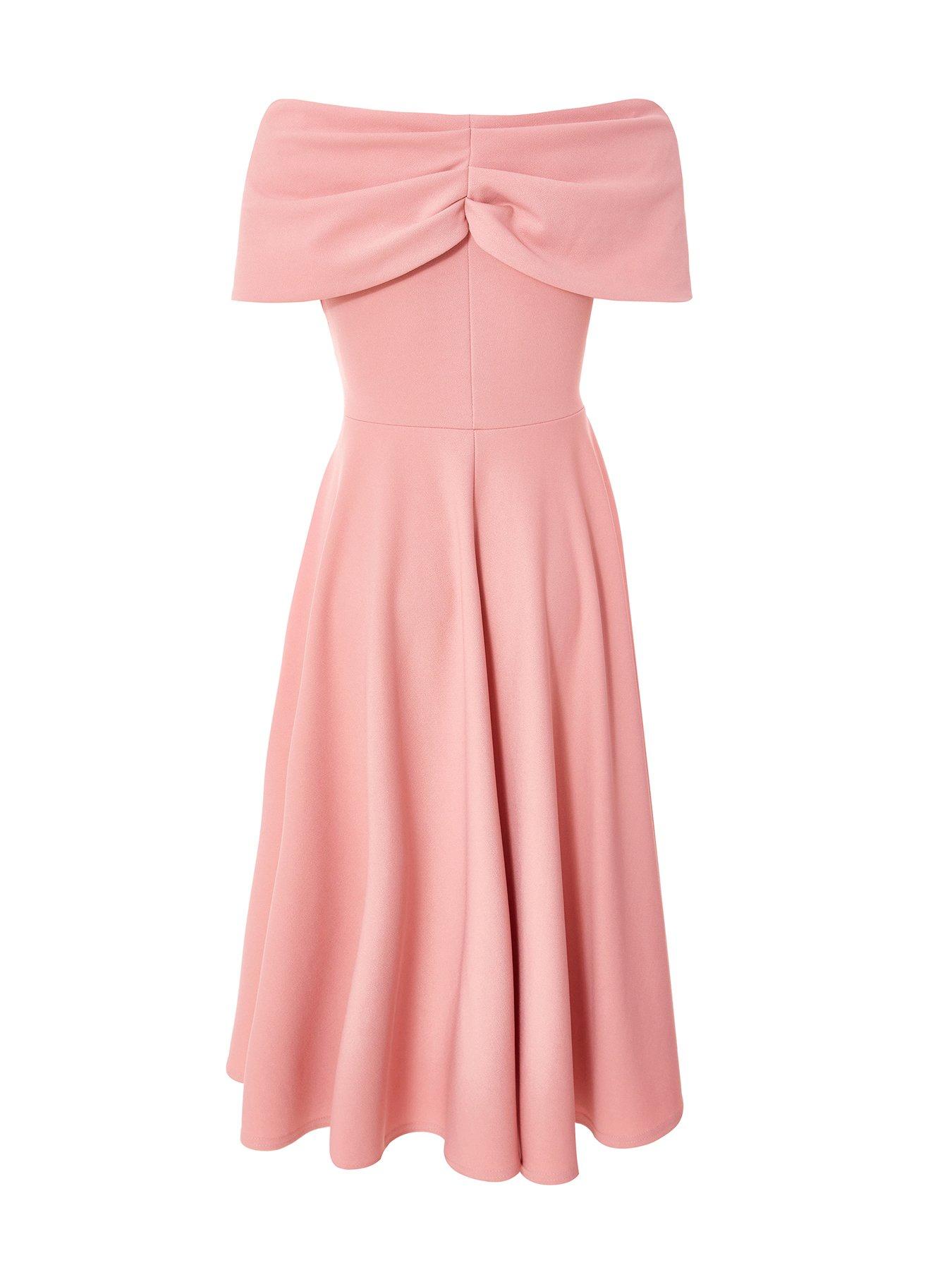  image of quiz-blush-bardot-midi-dress