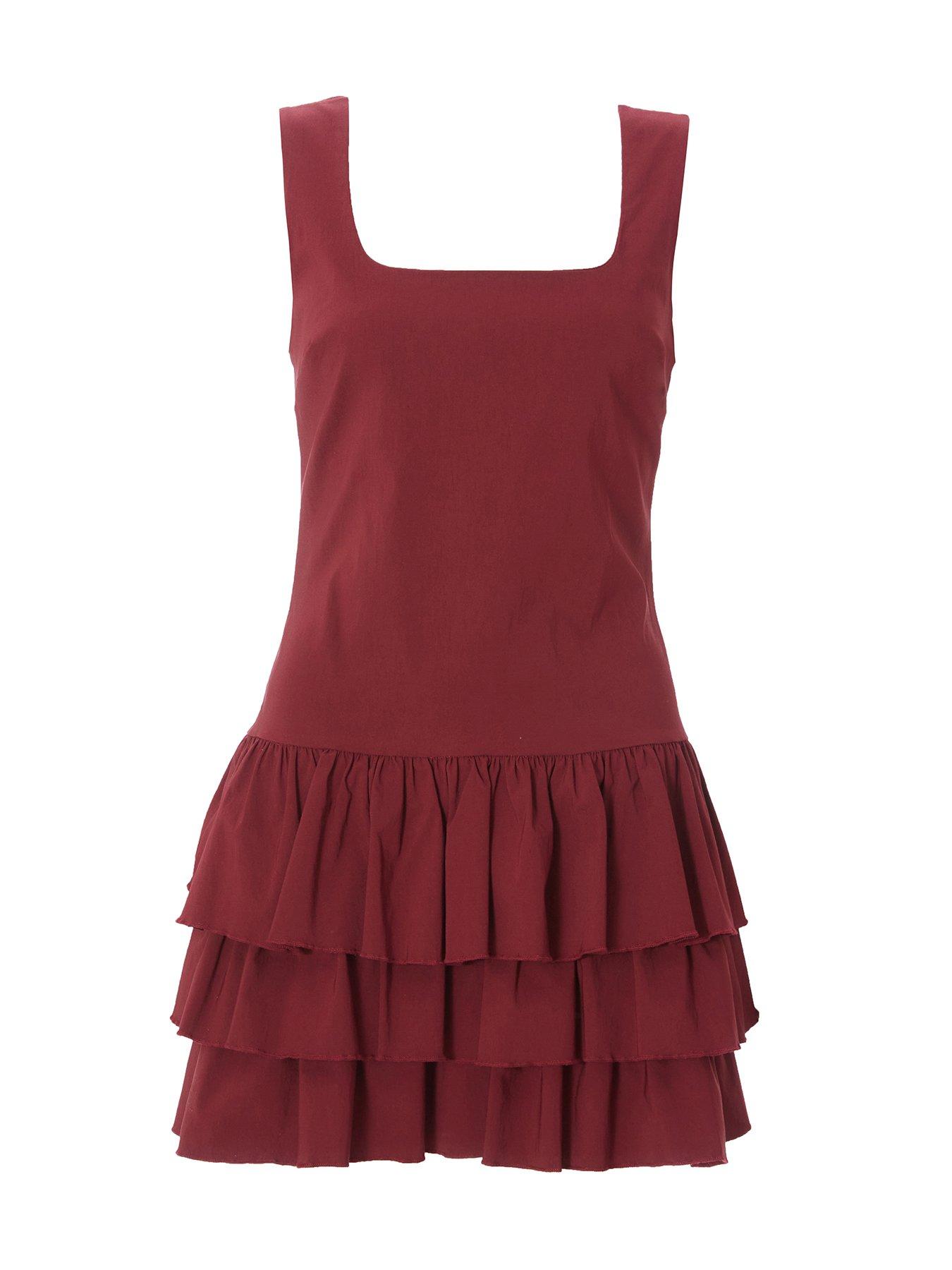  image of quiz-dark-red-layered-mini-dress
