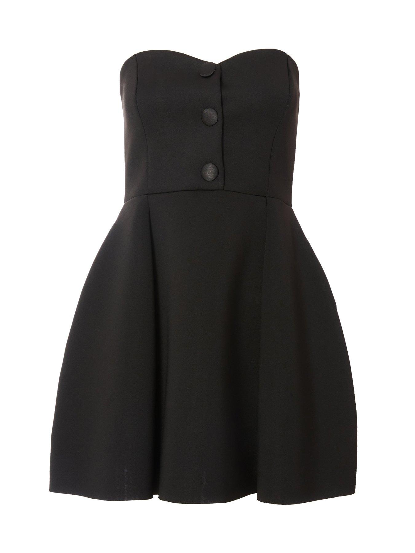  image of quiz-black-button-front-mini-dress