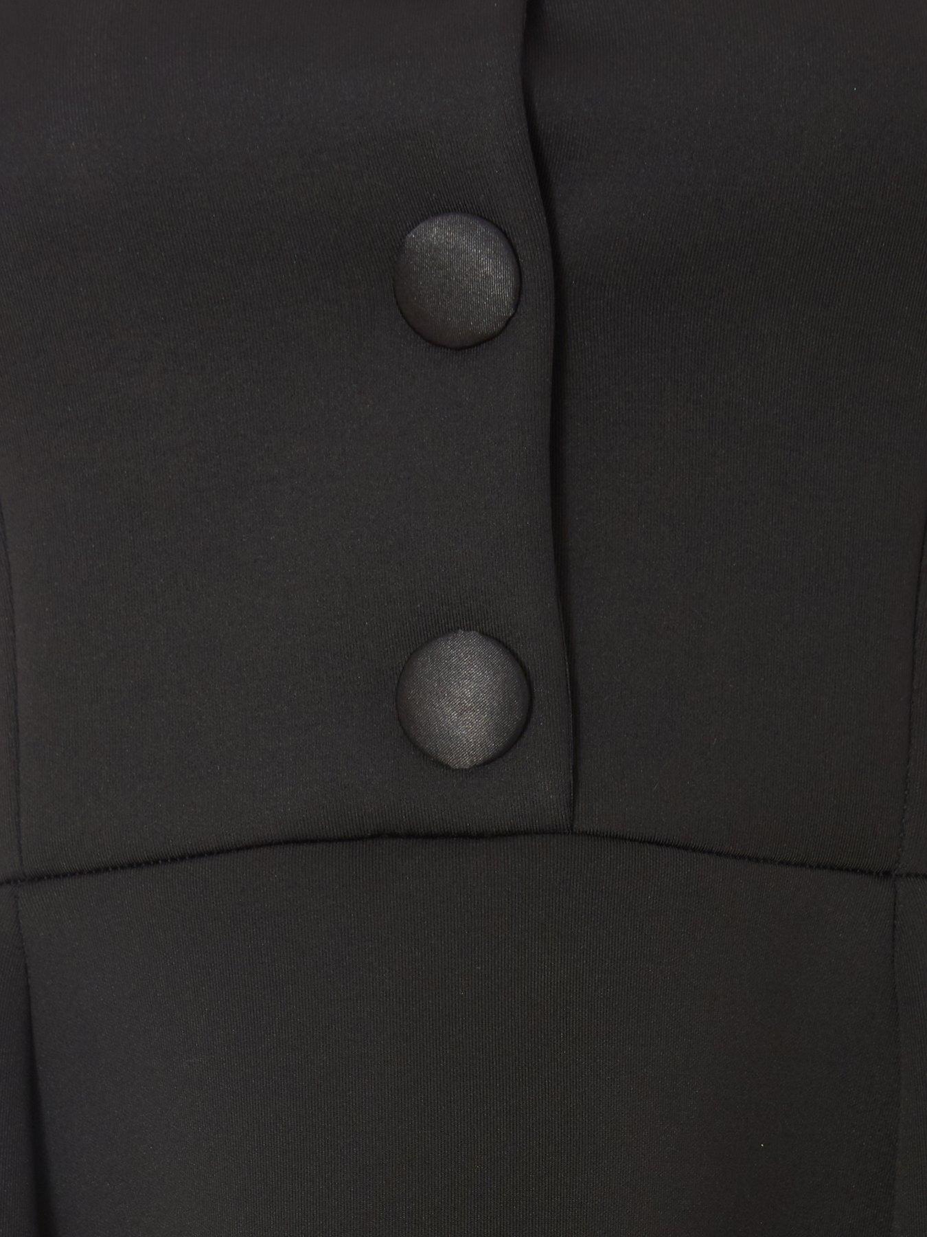  image of quiz-black-button-front-mini-dress