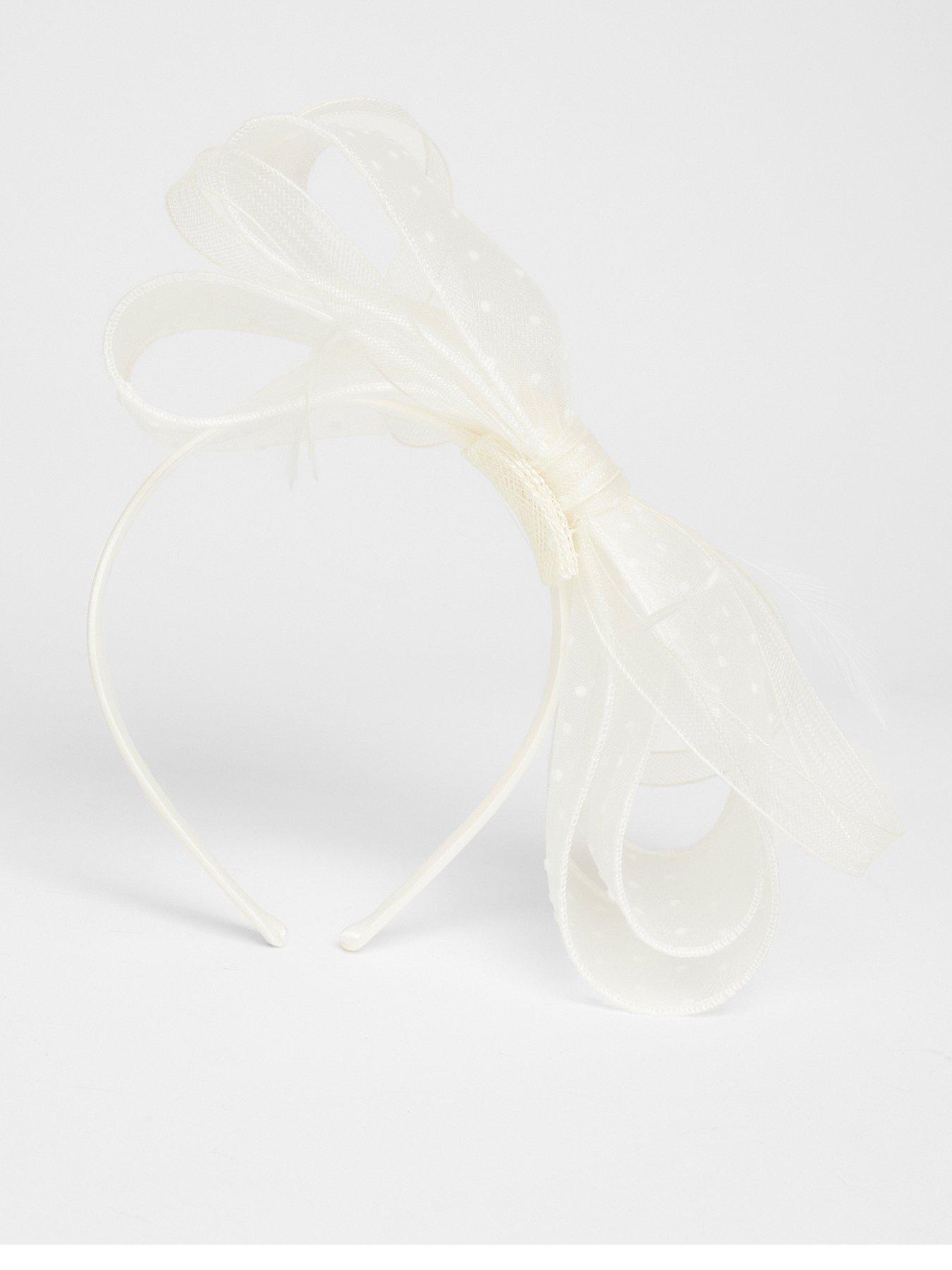 undefined Cream Polka Dot Bow Headband