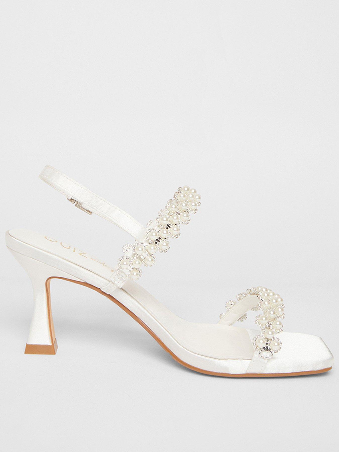 undefined Bridal Wide Fit Embellished Flared Heels