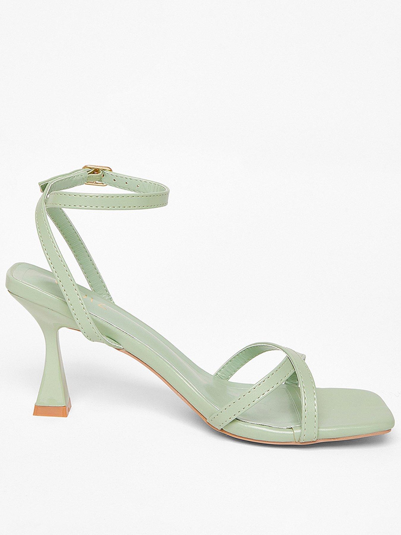 quiz-green-strappy-flared-heels