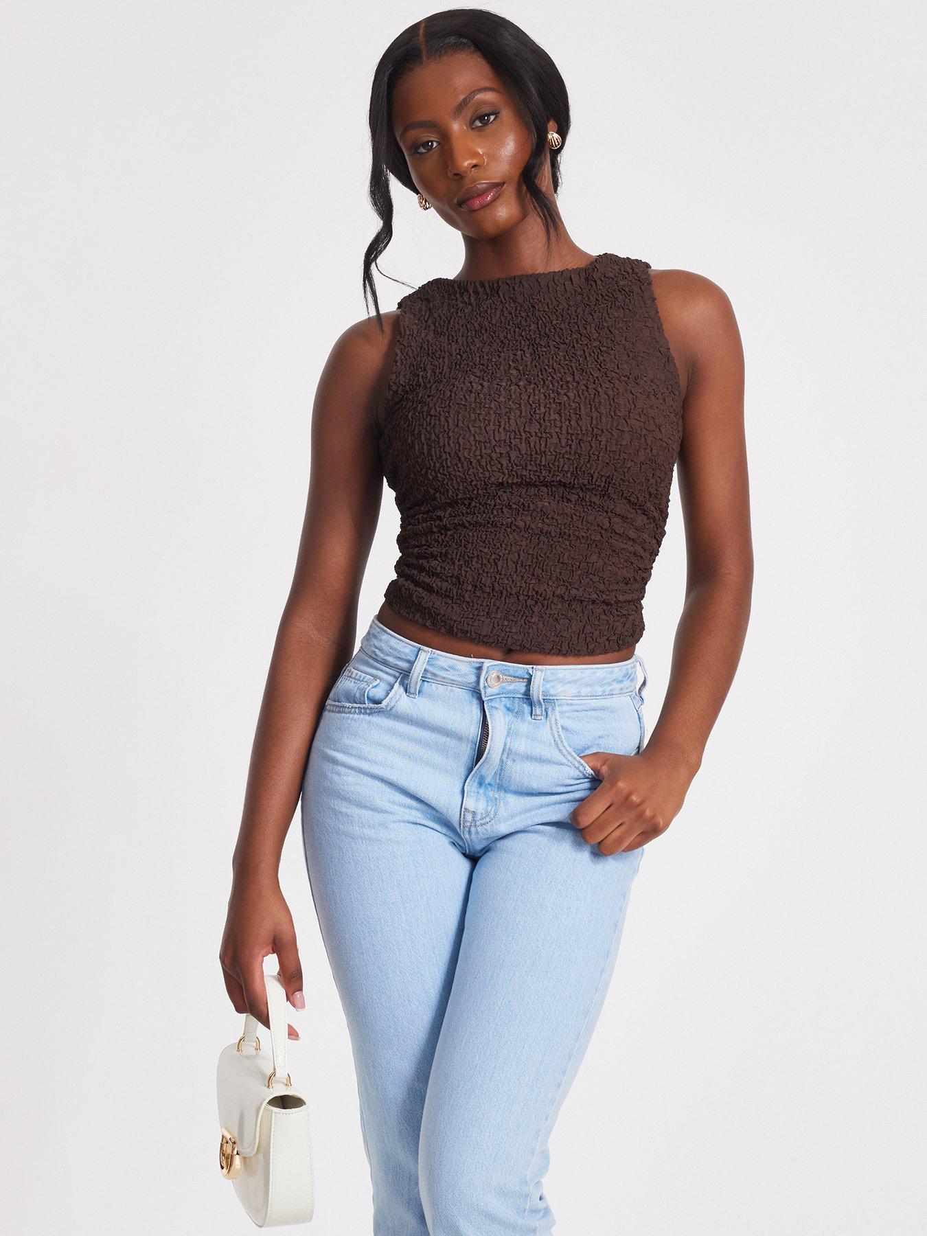 undefined Mocha Textured Mesh Top