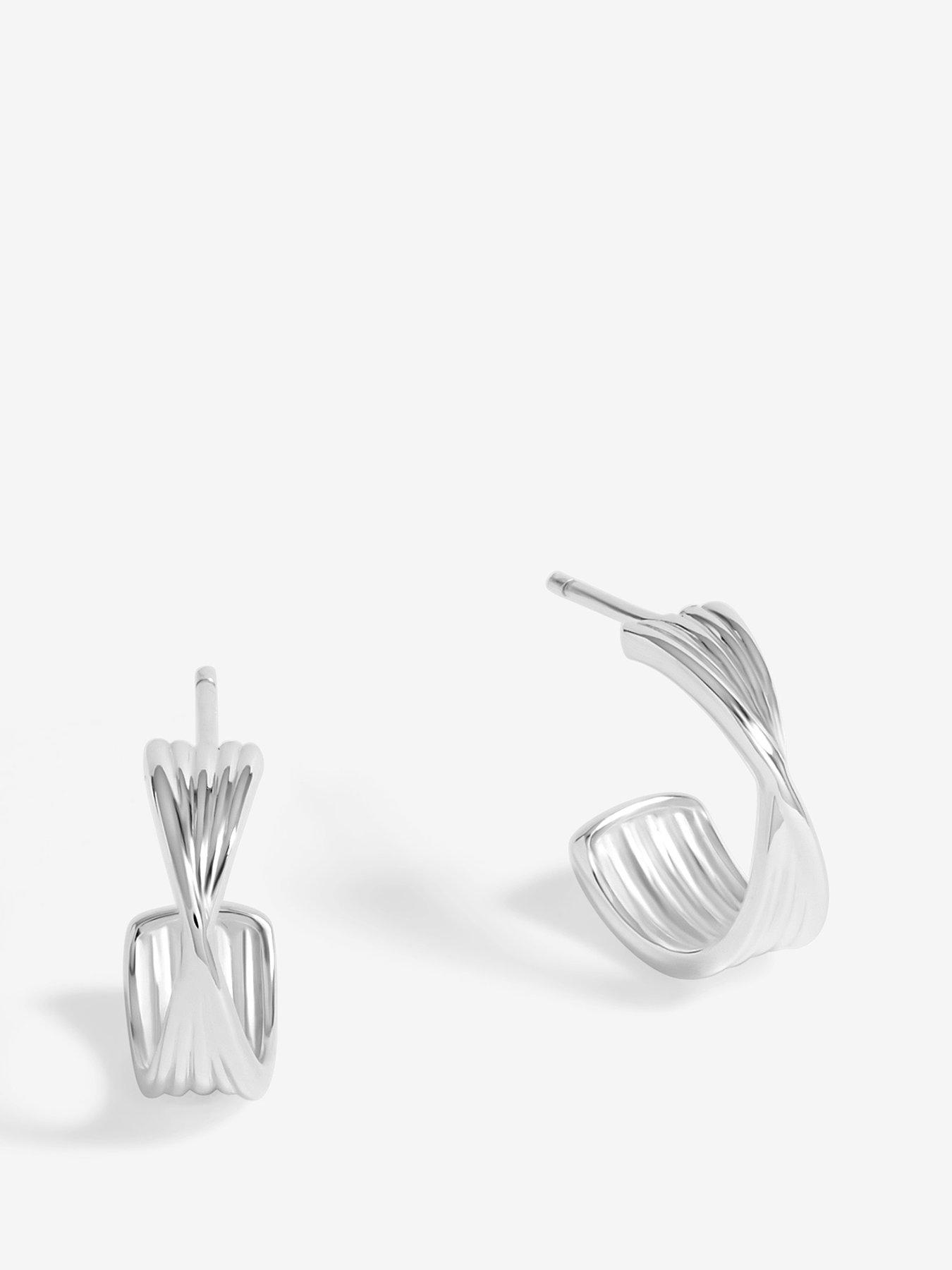 Simply Silver Sterling Silver 925 Polsihed Twist Hoop Earrings