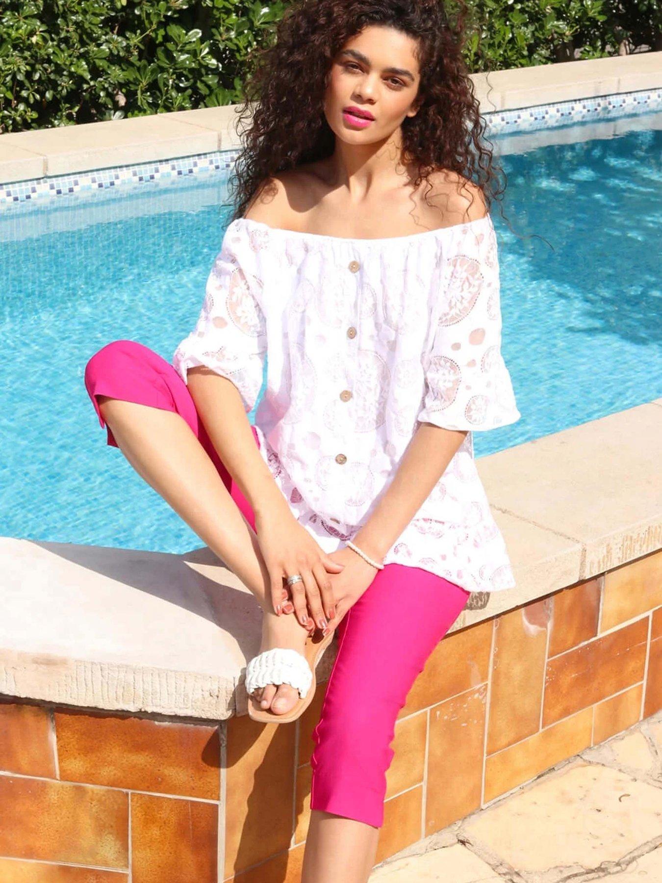  image of roman-cropped-stretch-trouser-pink