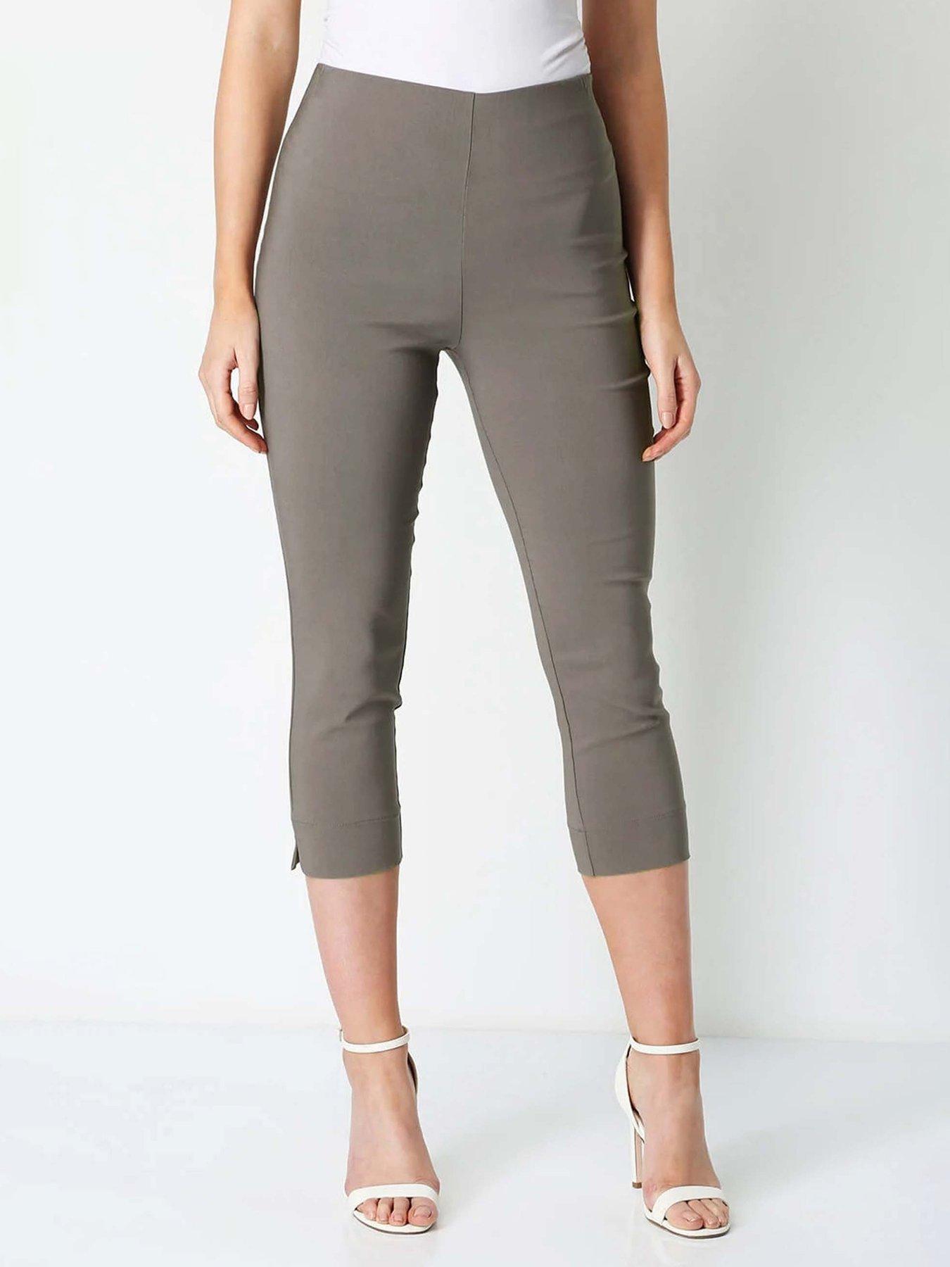  image of roman-cropped-stretch-trouser-brown