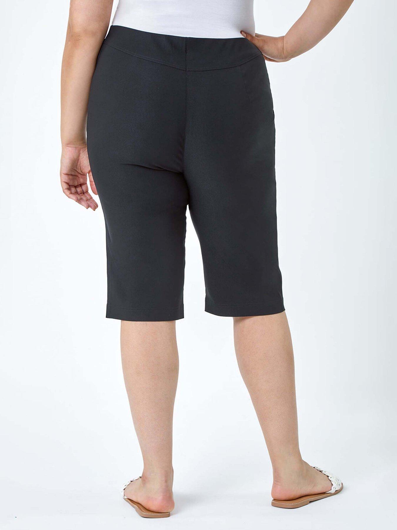 stillFront image of roman-curve-knee-length-elastic-waist-shorts