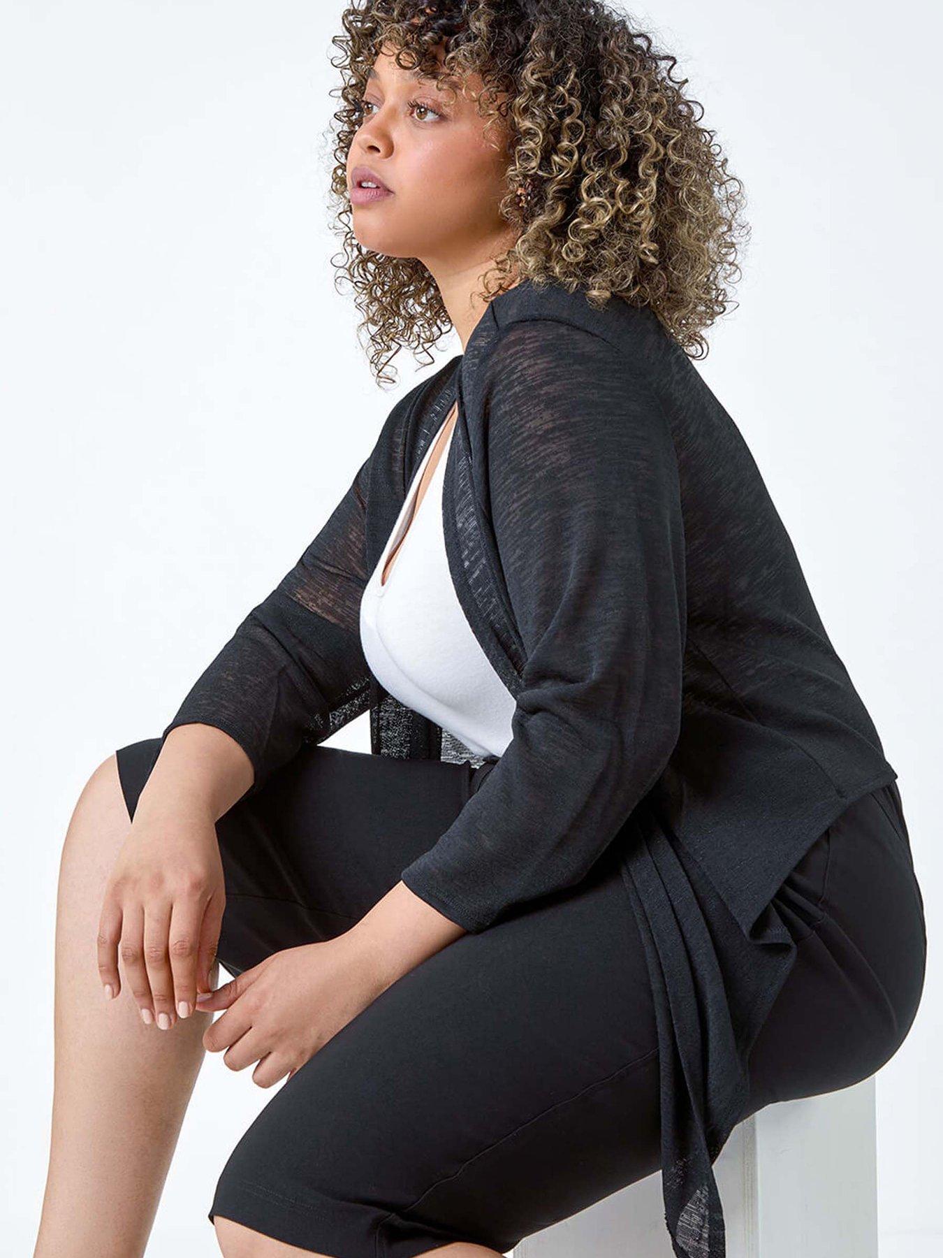  image of roman-curve-knee-length-elastic-waist-shorts