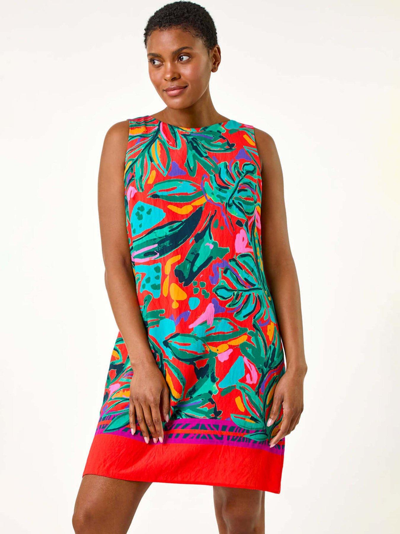 roman-tropical-border-tie-detail-shift-dress