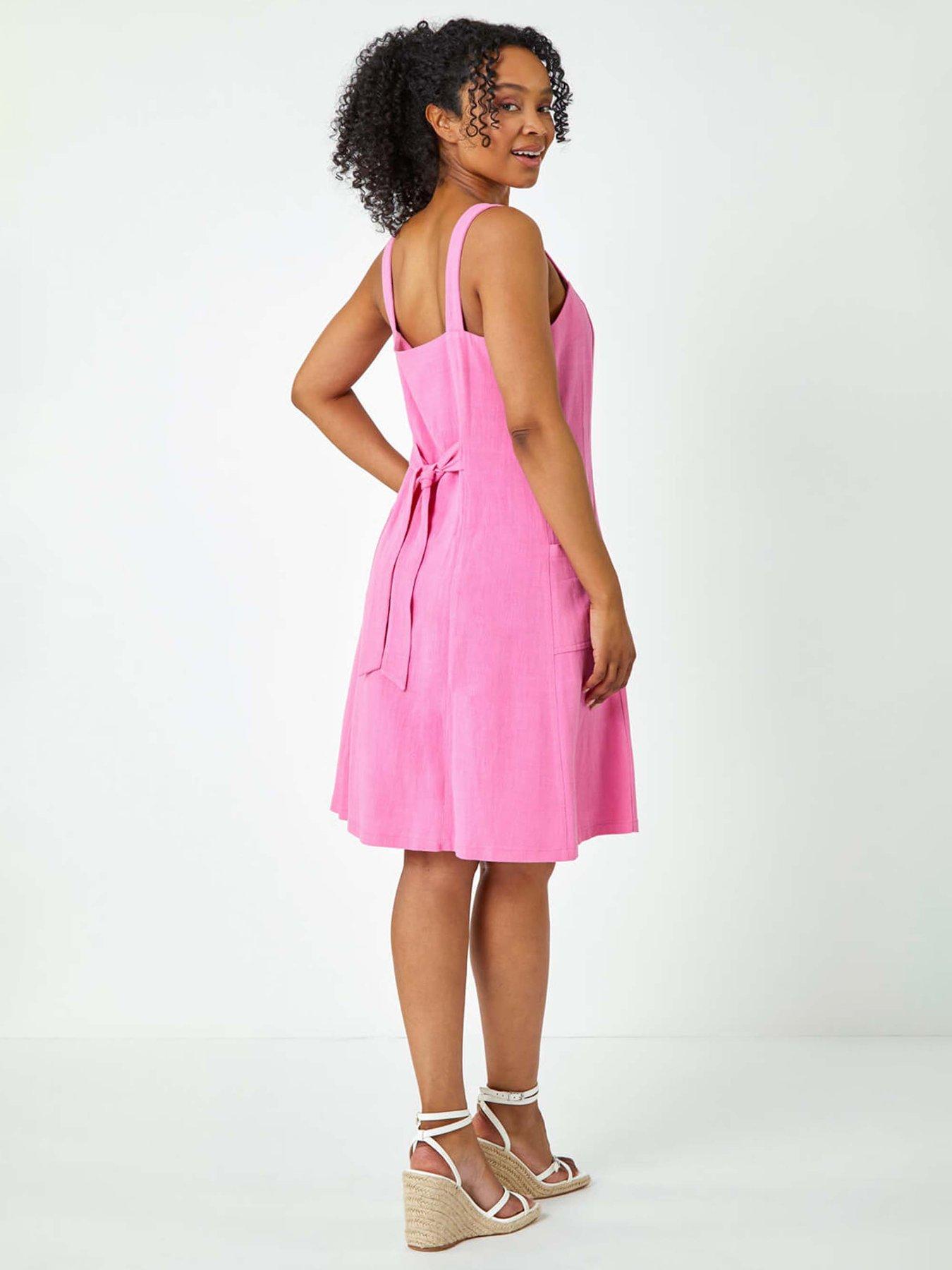  image of roman-petite-button-front-pocket-dress
