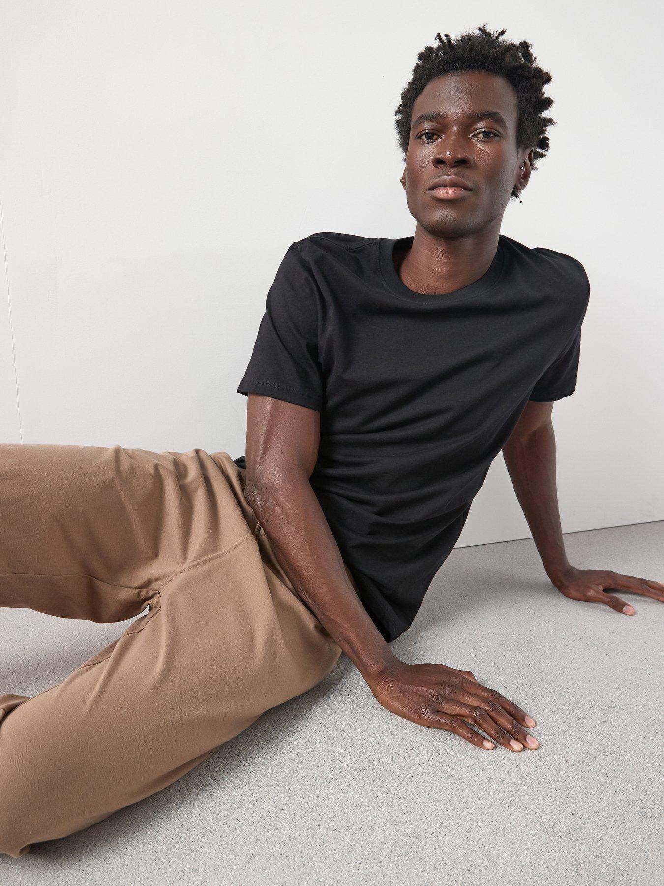 Image 5 of 6 of The Very Collection Short Sleeve T-Shirt And Jogger Pj Set - Black/Brown