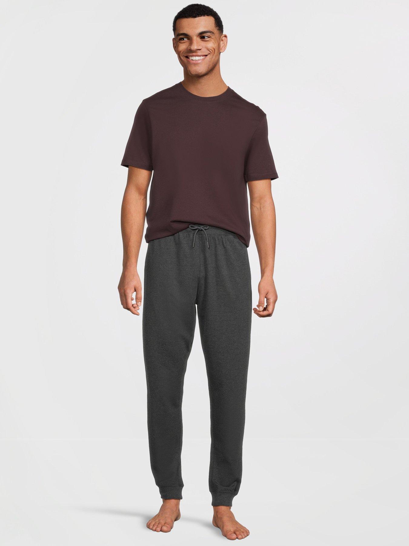 Image 4 of 6 of Very Man 2 Pack Short Sleeve T-Shirt And Jogger Pj Set - Charcoal/Navy/Burgundy - Multi