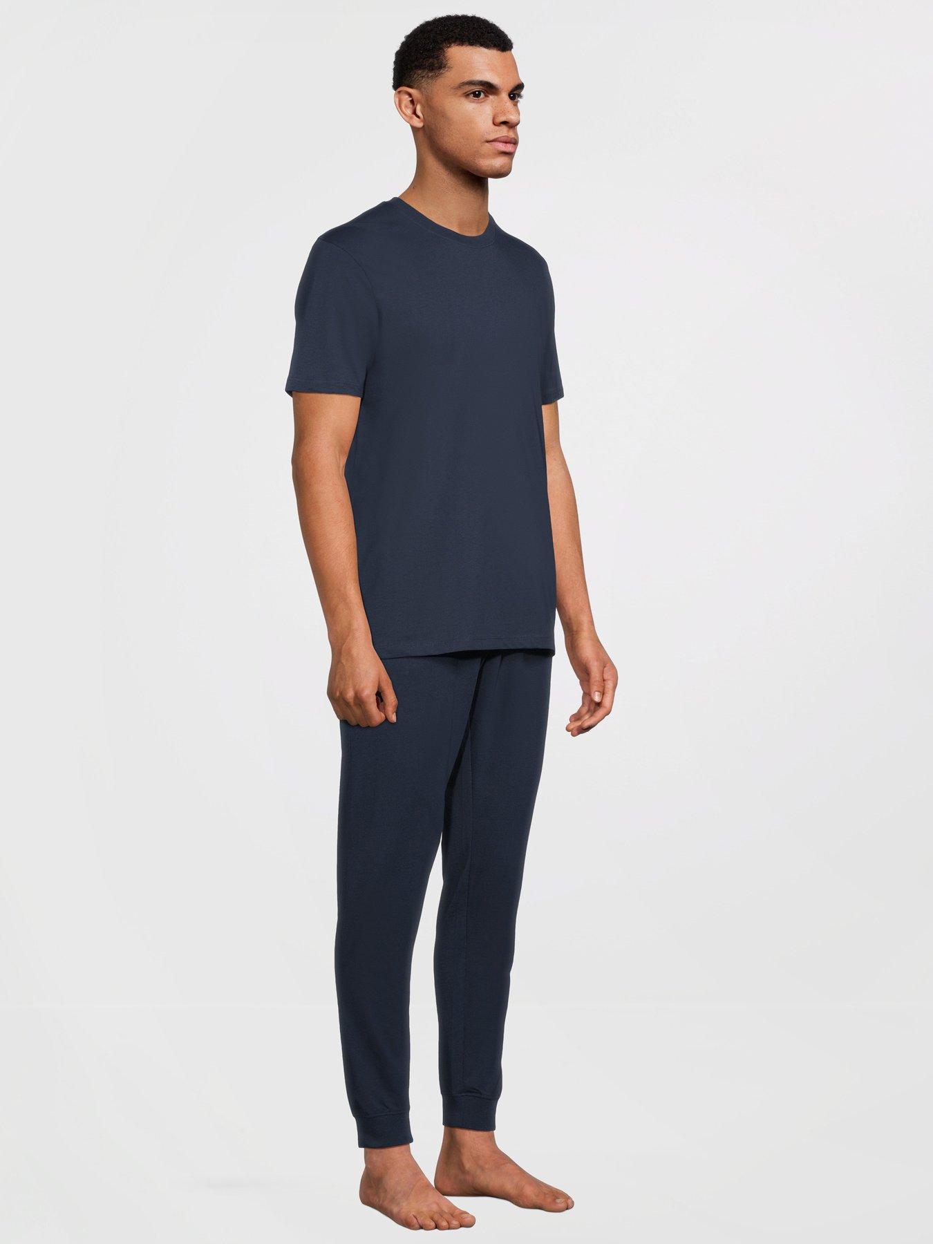 Image 5 of 6 of Very Man 2 Pack Short Sleeve T-Shirt And Jogger Pj Set - Charcoal/Navy/Burgundy - Multi