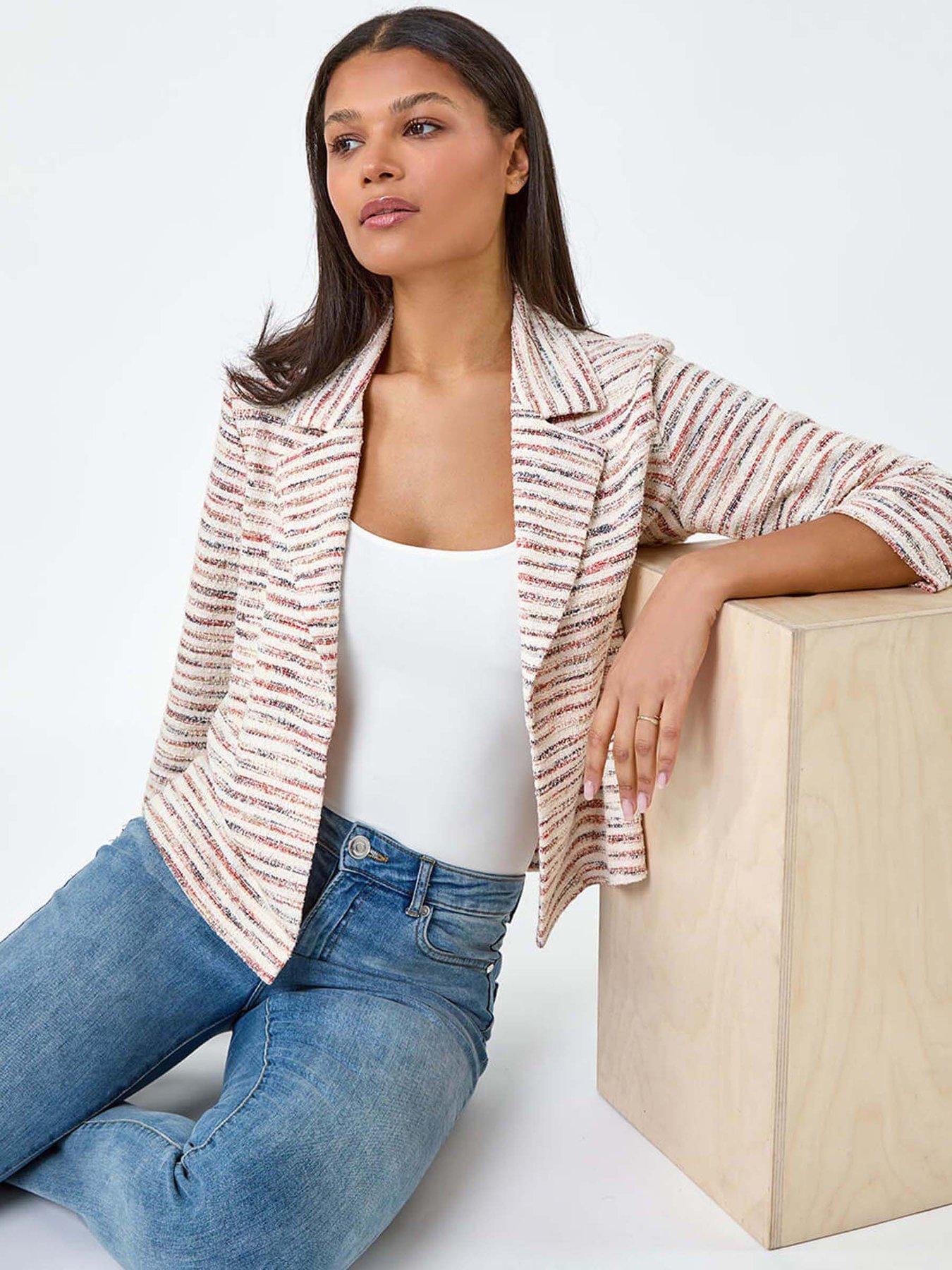 roman-stripe-textured-34-sleeve-cotton-blend-jacket