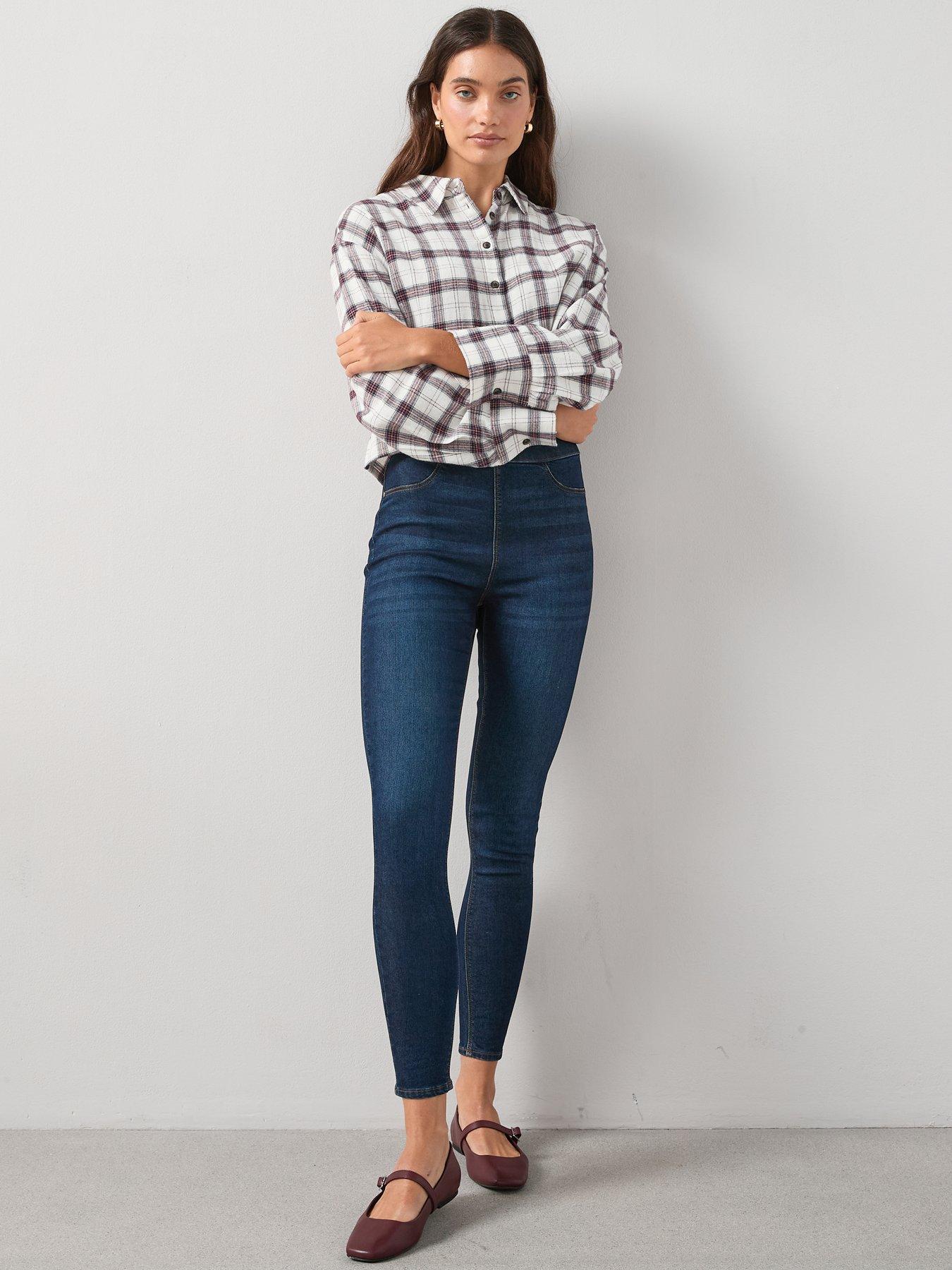 Image 3 of 6 of V by Very High Waist Denim Jeggings - Dark Wash