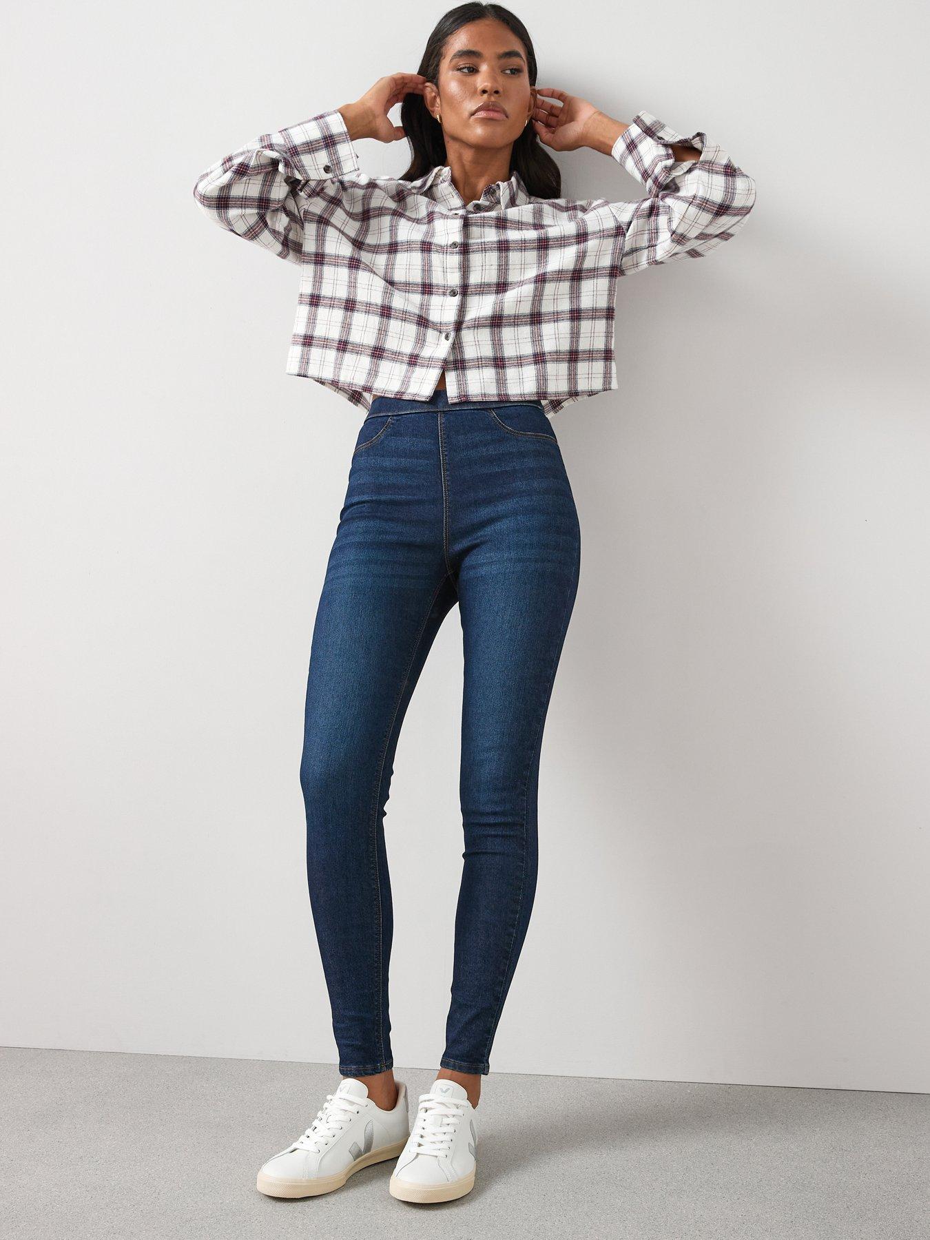 image of the-very-collection-high-waist-denim-jeggings-dark-wash