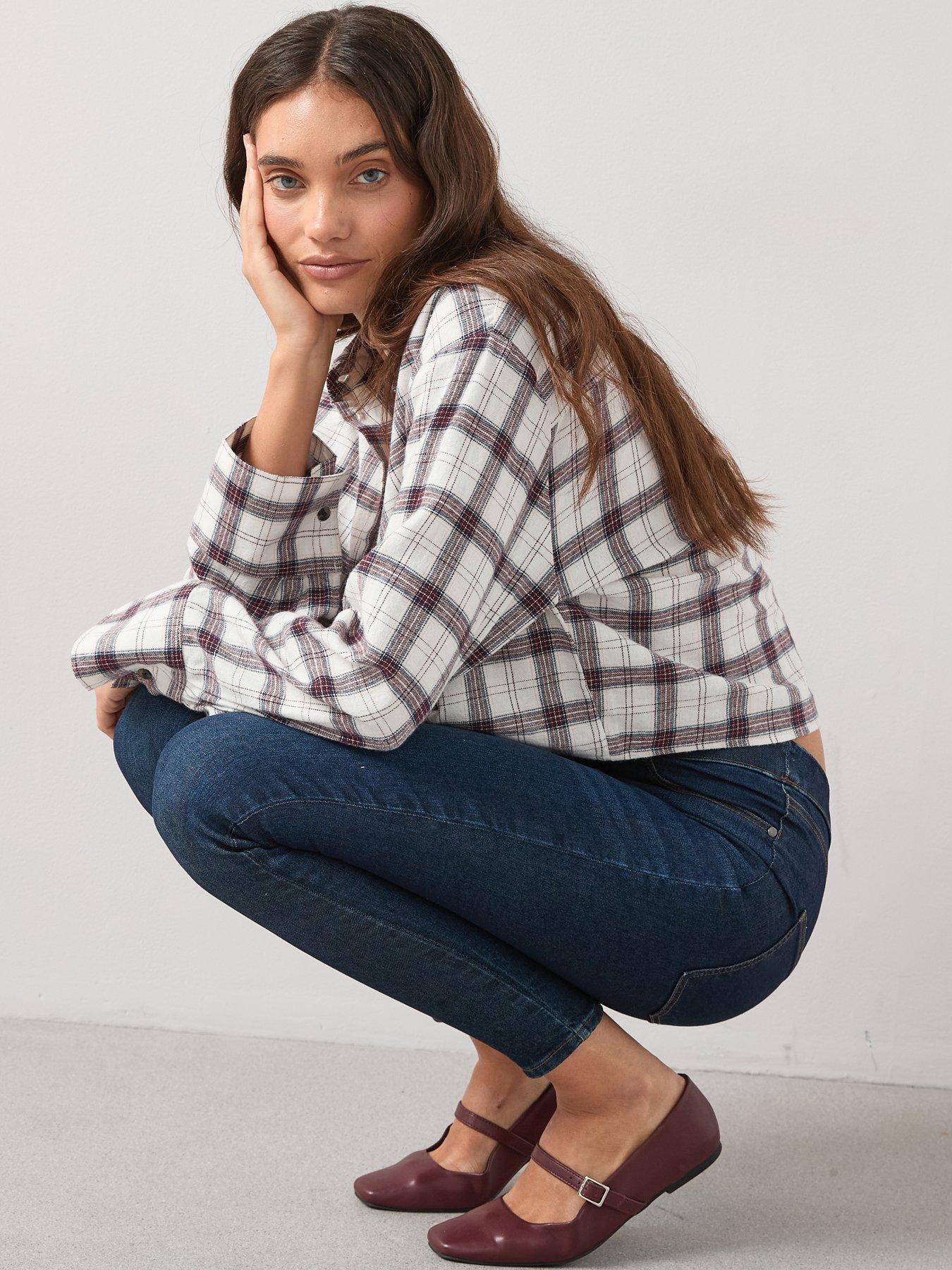 Image 6 of 6 of V by Very High Waist Denim Jeggings - Dark Wash