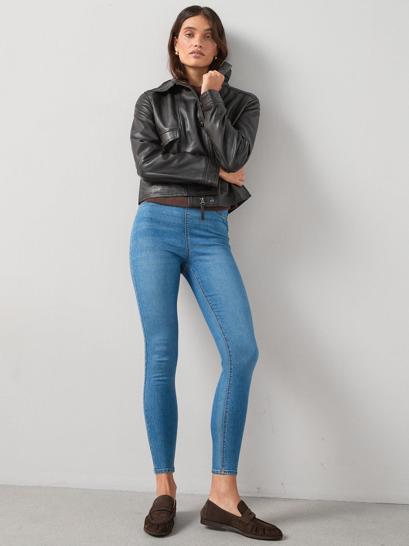  image of the-very-collection-high-waist-denim-jeggings-mid-wash
