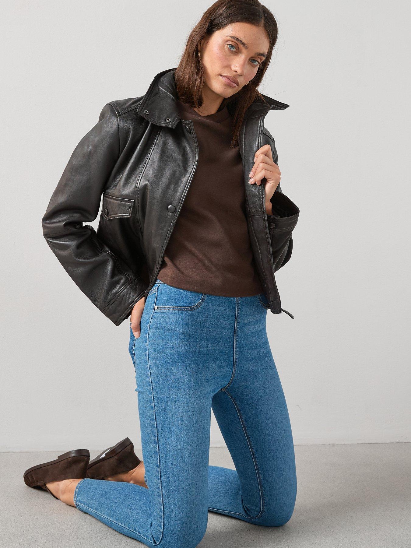  image of the-very-collection-high-waist-denim-jeggings-mid-wash