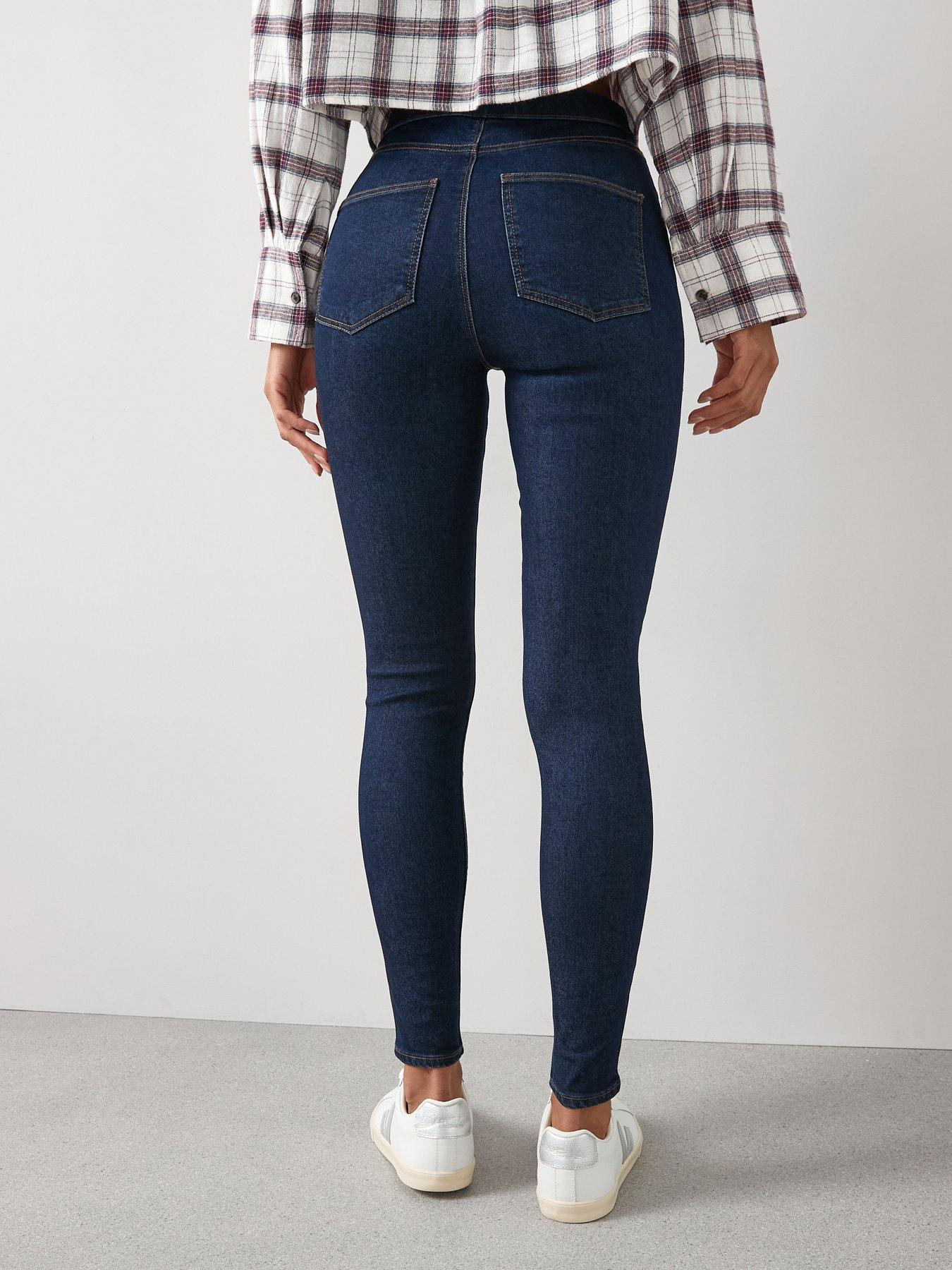 Image 2 of 5 of V by Very Short High Waist Denim Jeggings - Dark Wash