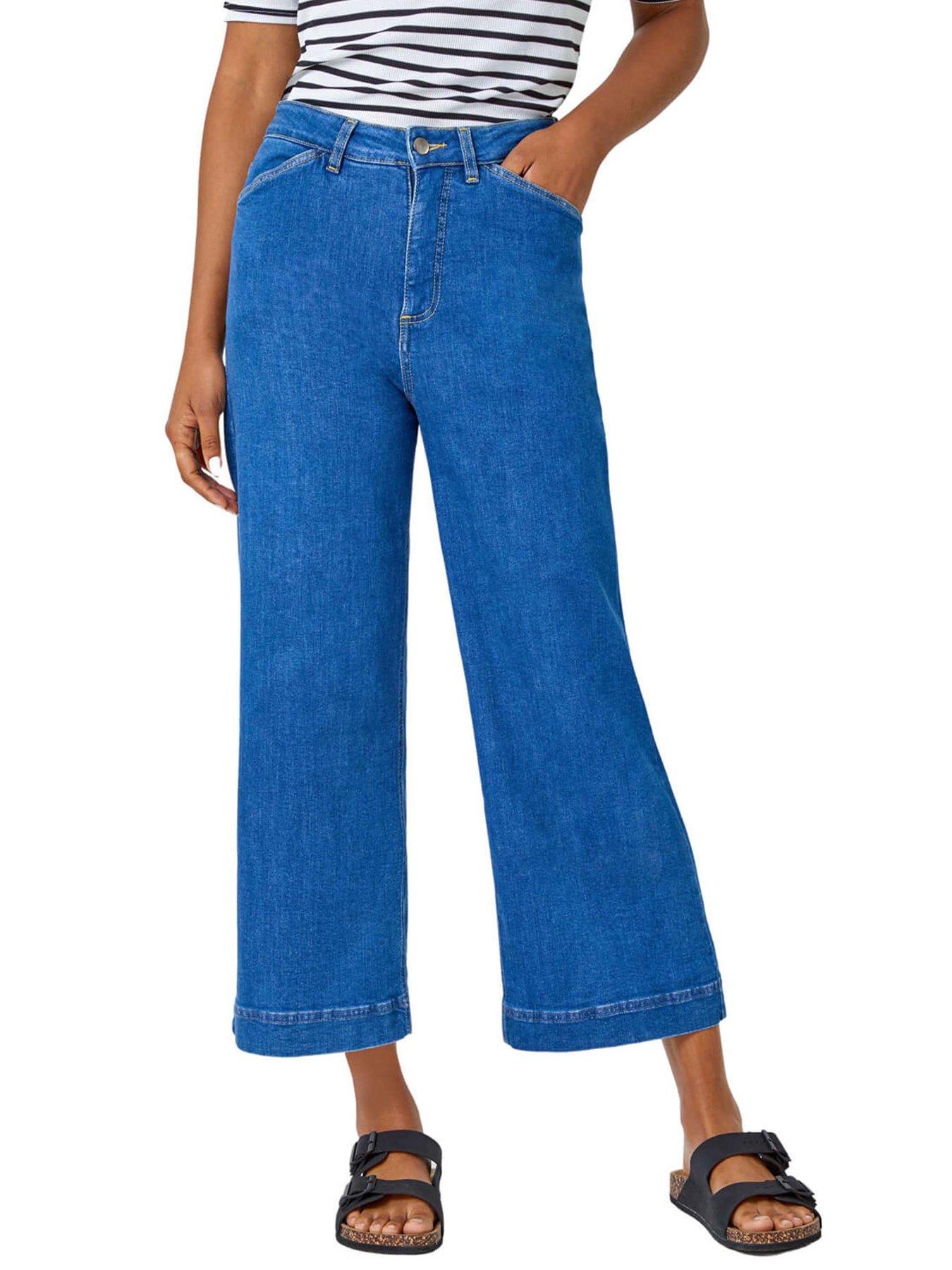 undefined Cotton Denim Stretch Culottes