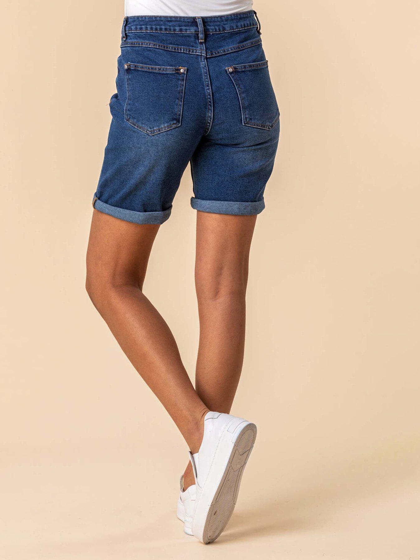  image of roman-turned-hem-denim-stretch-shorts
