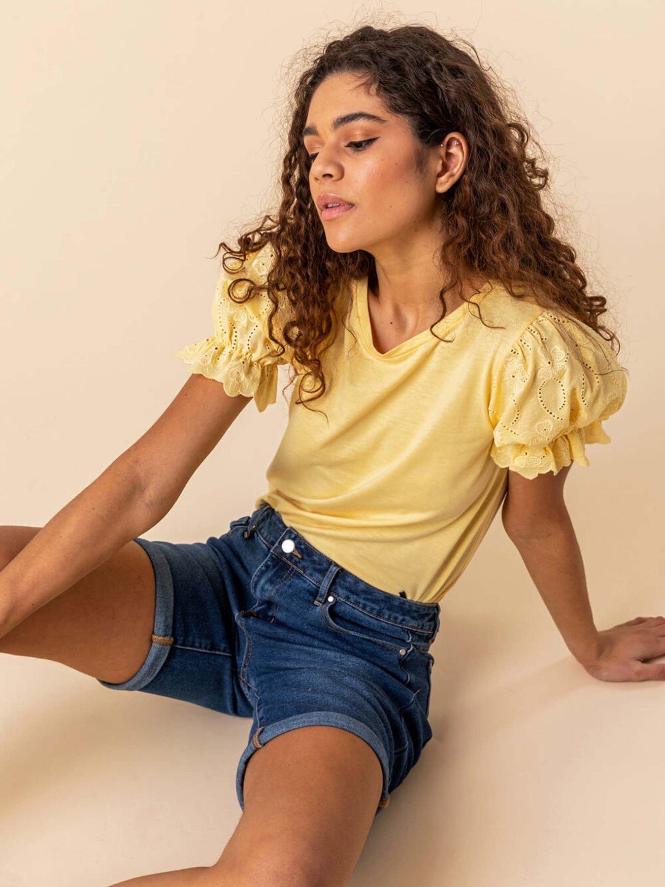  image of roman-turned-hem-denim-stretch-shorts