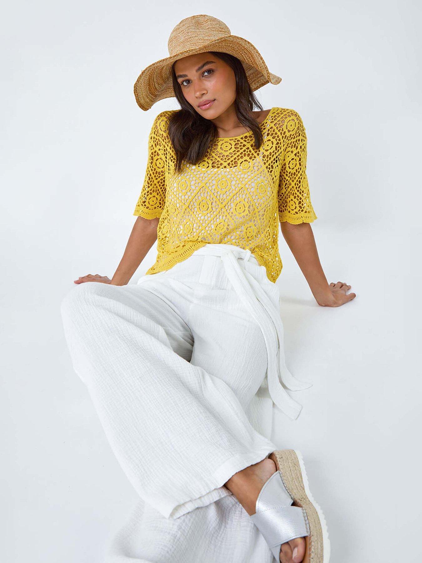 undefined Cotton Crochet T-shirt