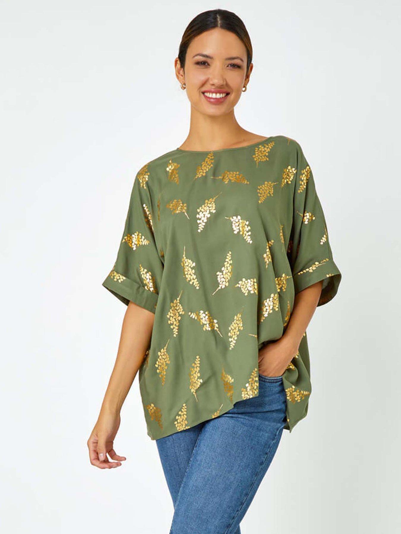 roman-metallic-leaf-print-oversized-t-shirt