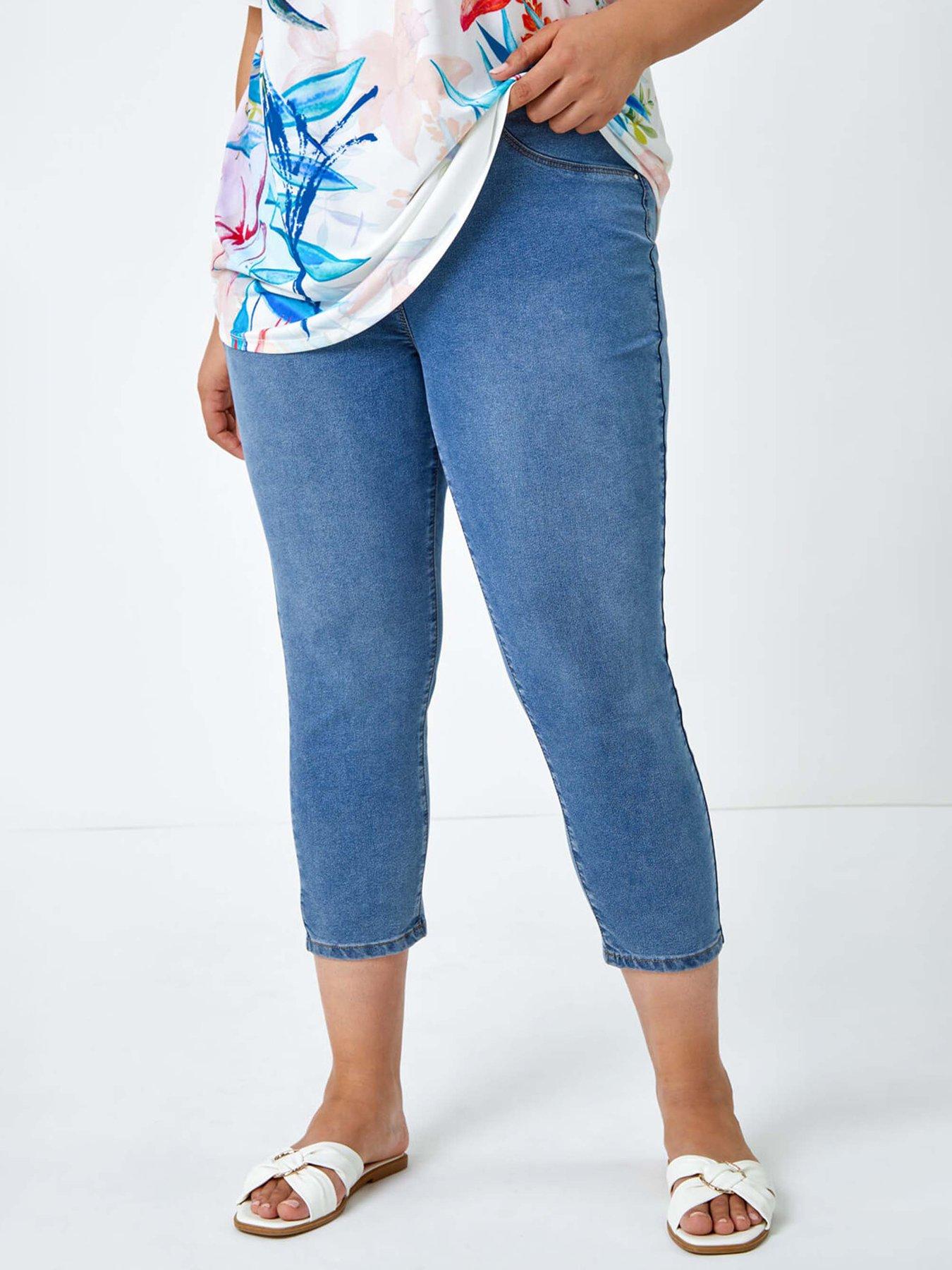  image of roman-curve-elastic-waist-cropped-denim-jeggings