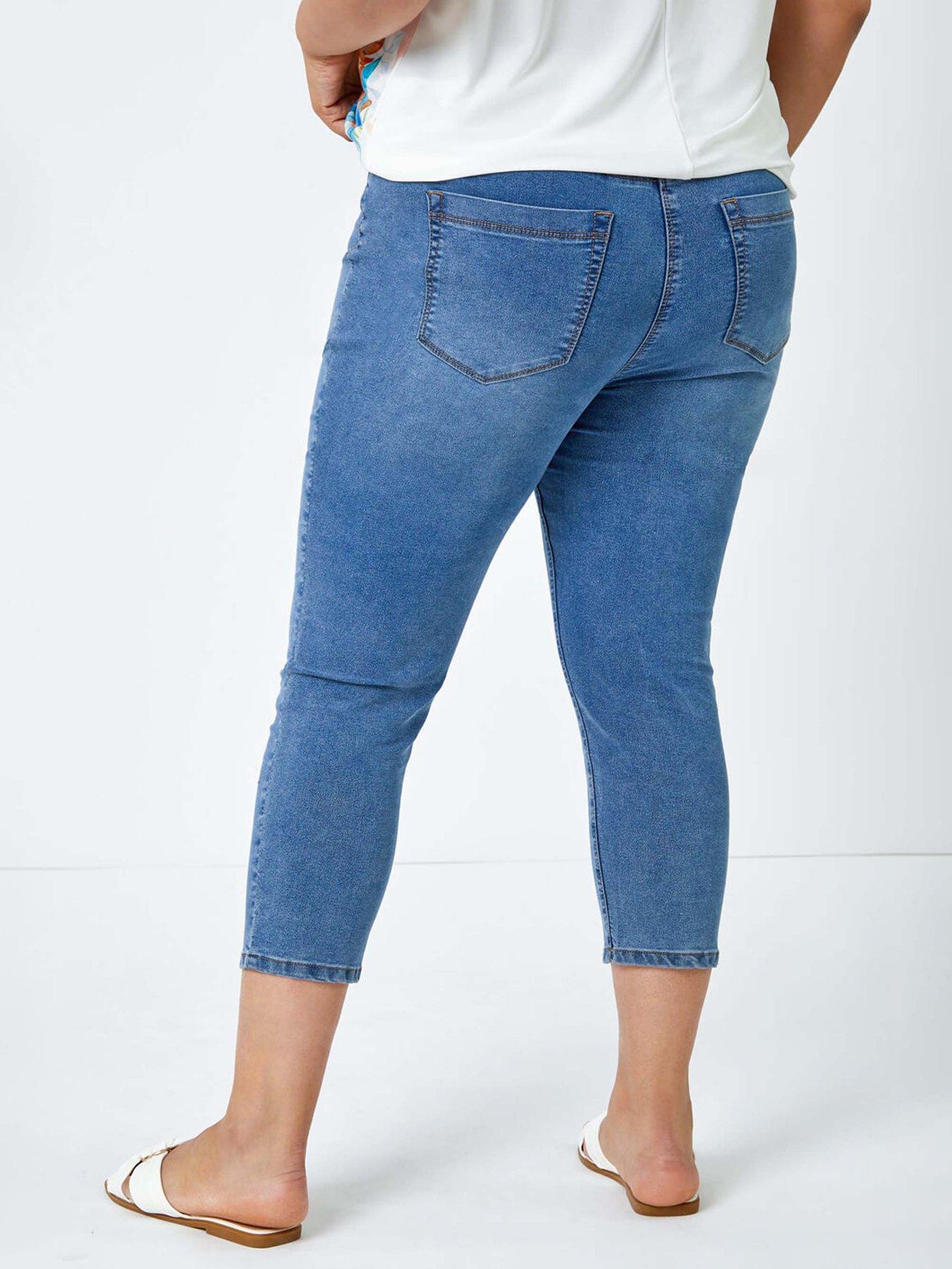  image of roman-curve-elastic-waist-cropped-denim-jeggings