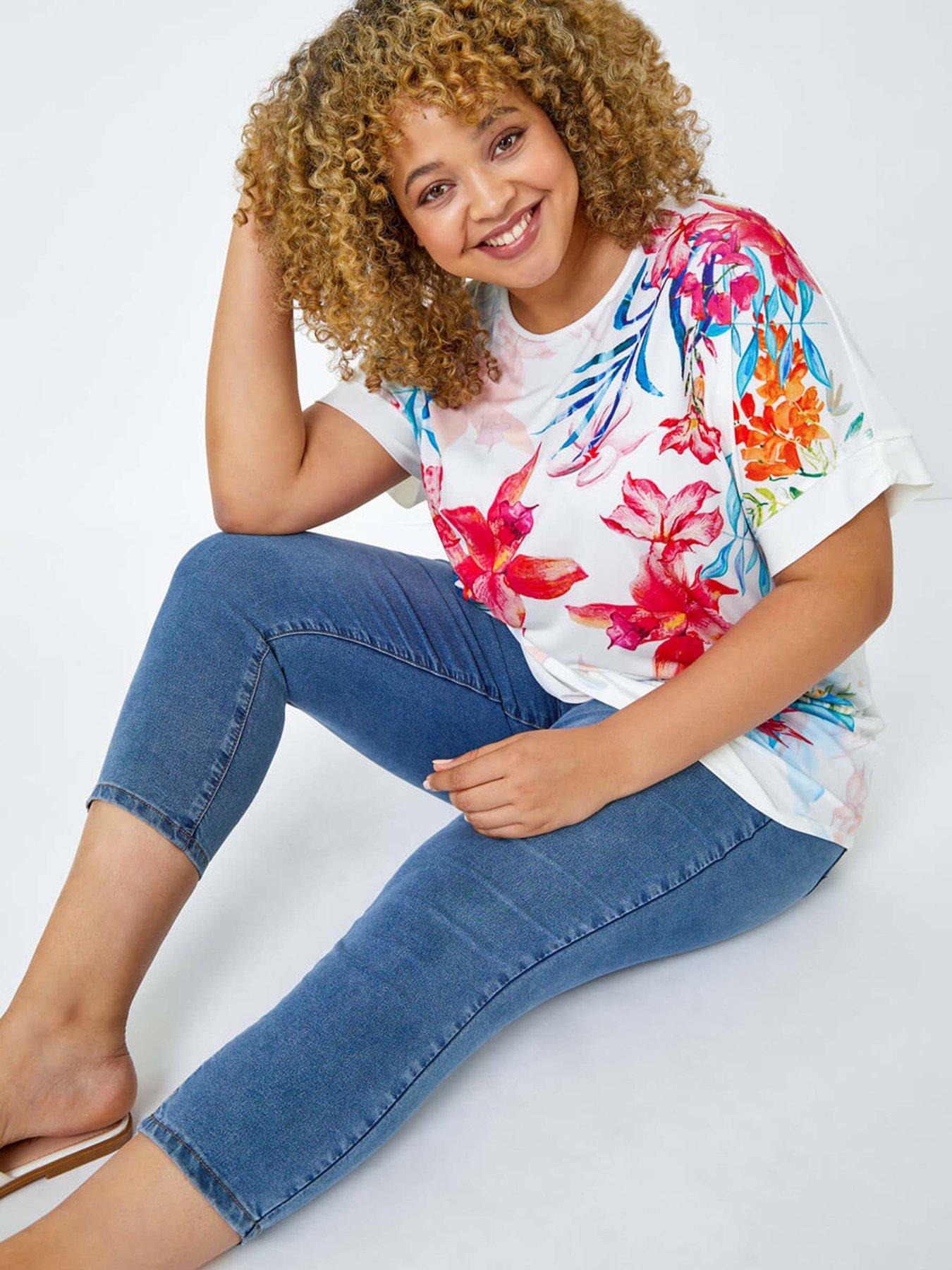  image of roman-curve-elastic-waist-cropped-denim-jeggings