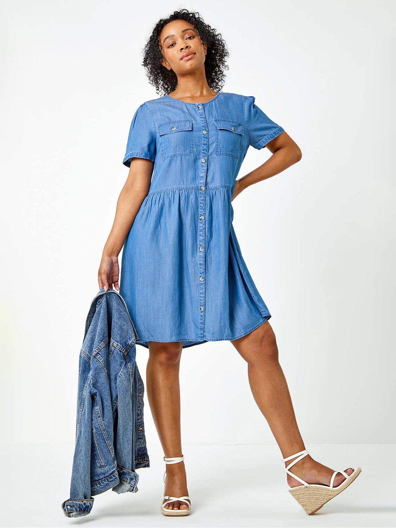 roman-petite-pocket-detail-denim-dress