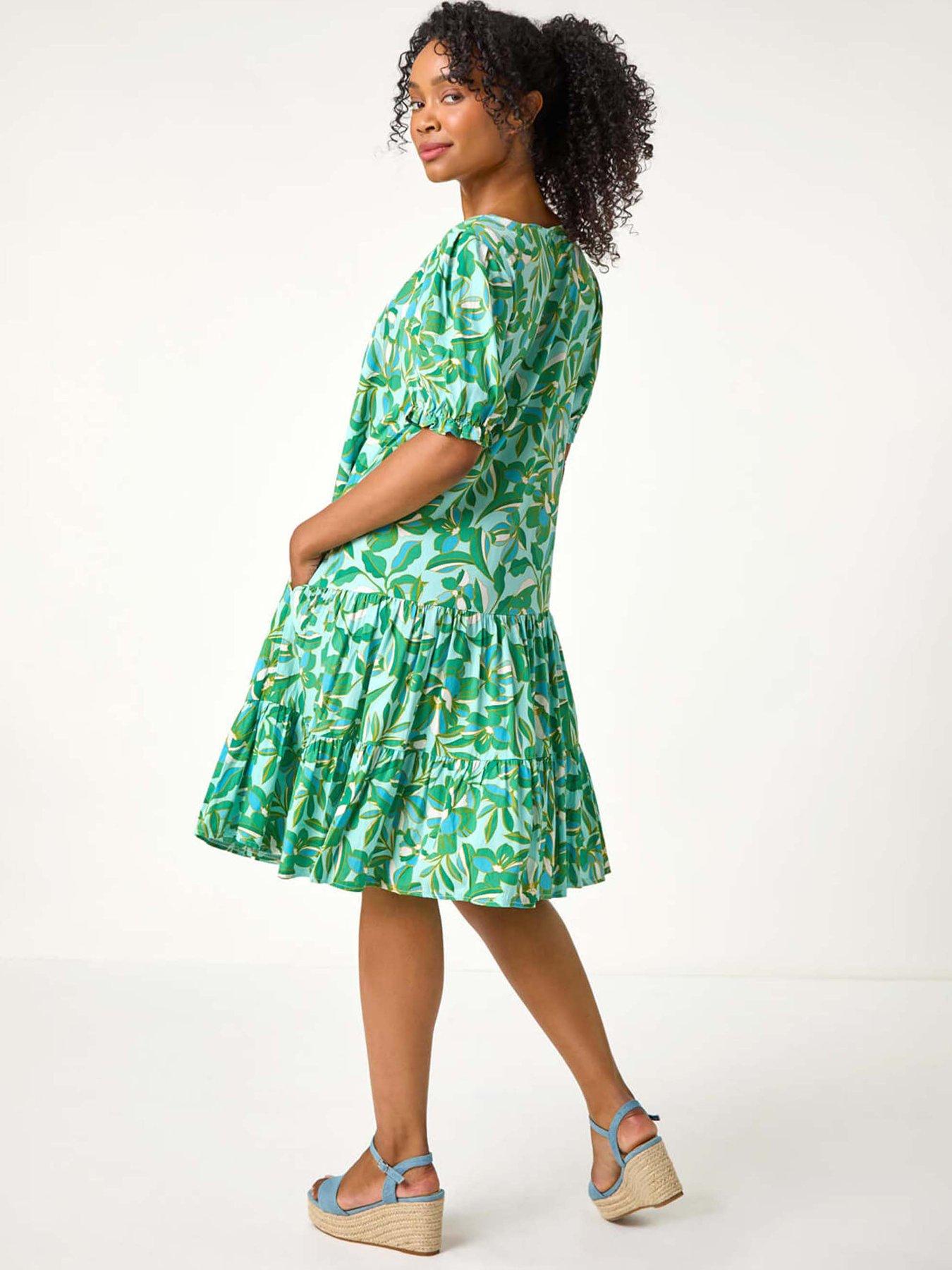 image of roman-petite-floral-tiered-smock-dress