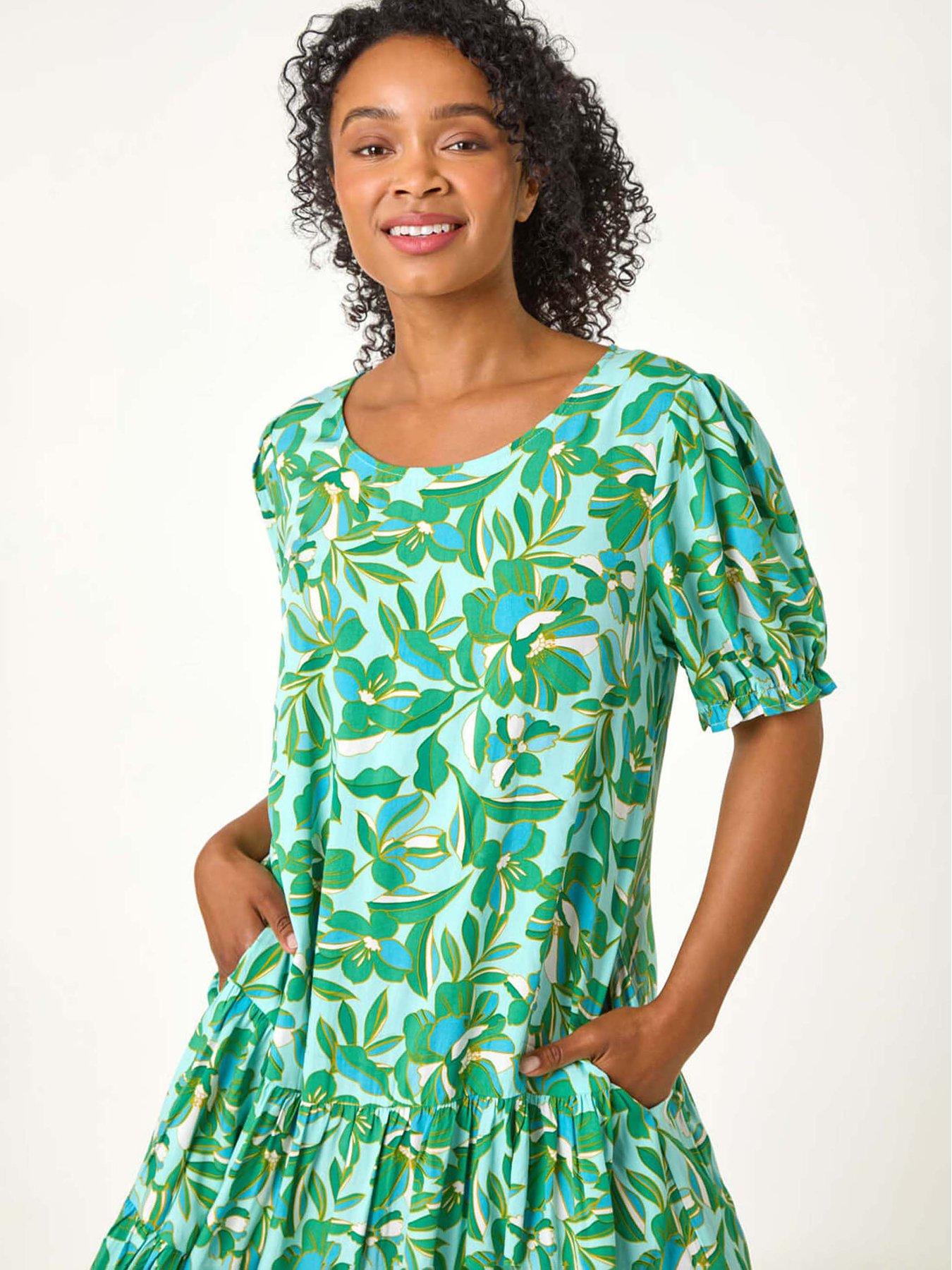  image of roman-petite-floral-tiered-smock-dress