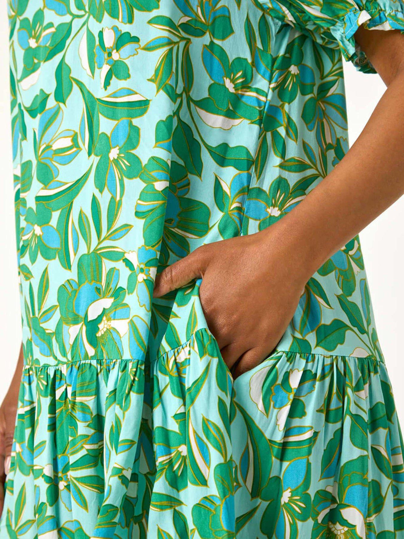  image of roman-petite-floral-tiered-smock-dress