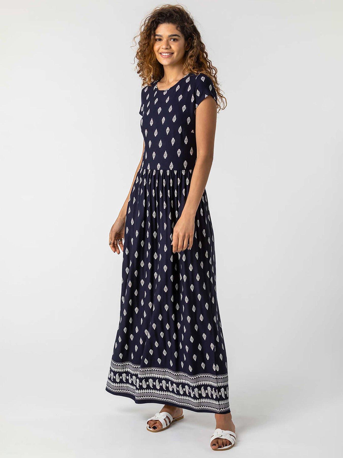 undefined Paisley Border Print Maxi Dress