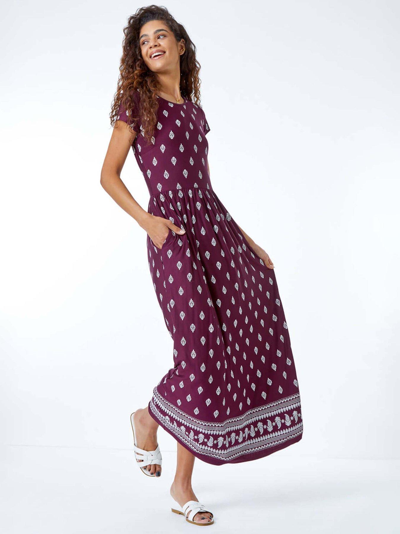 undefined Paisley Border Print Maxi Dress
