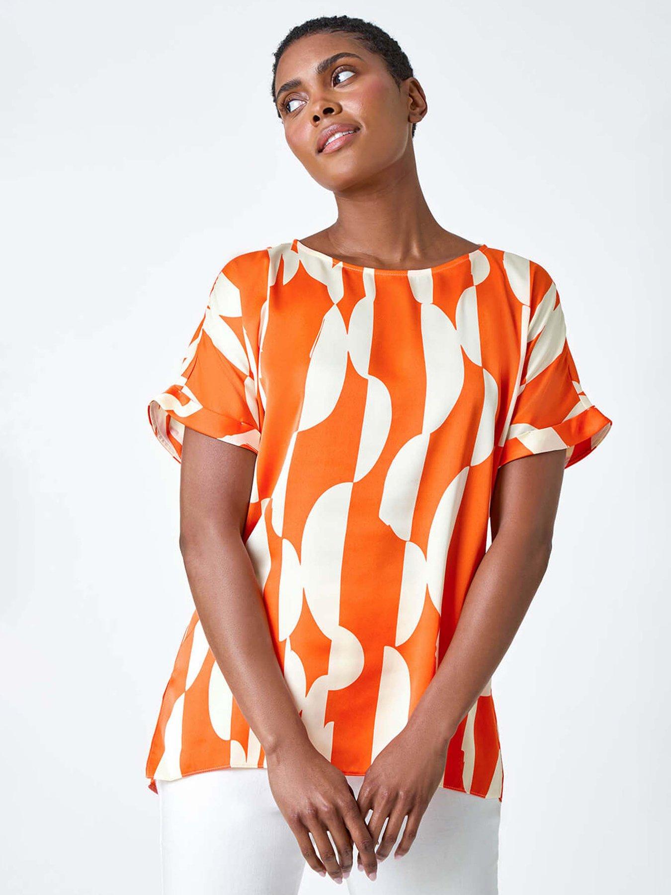 undefined Geometric Print Woven Top