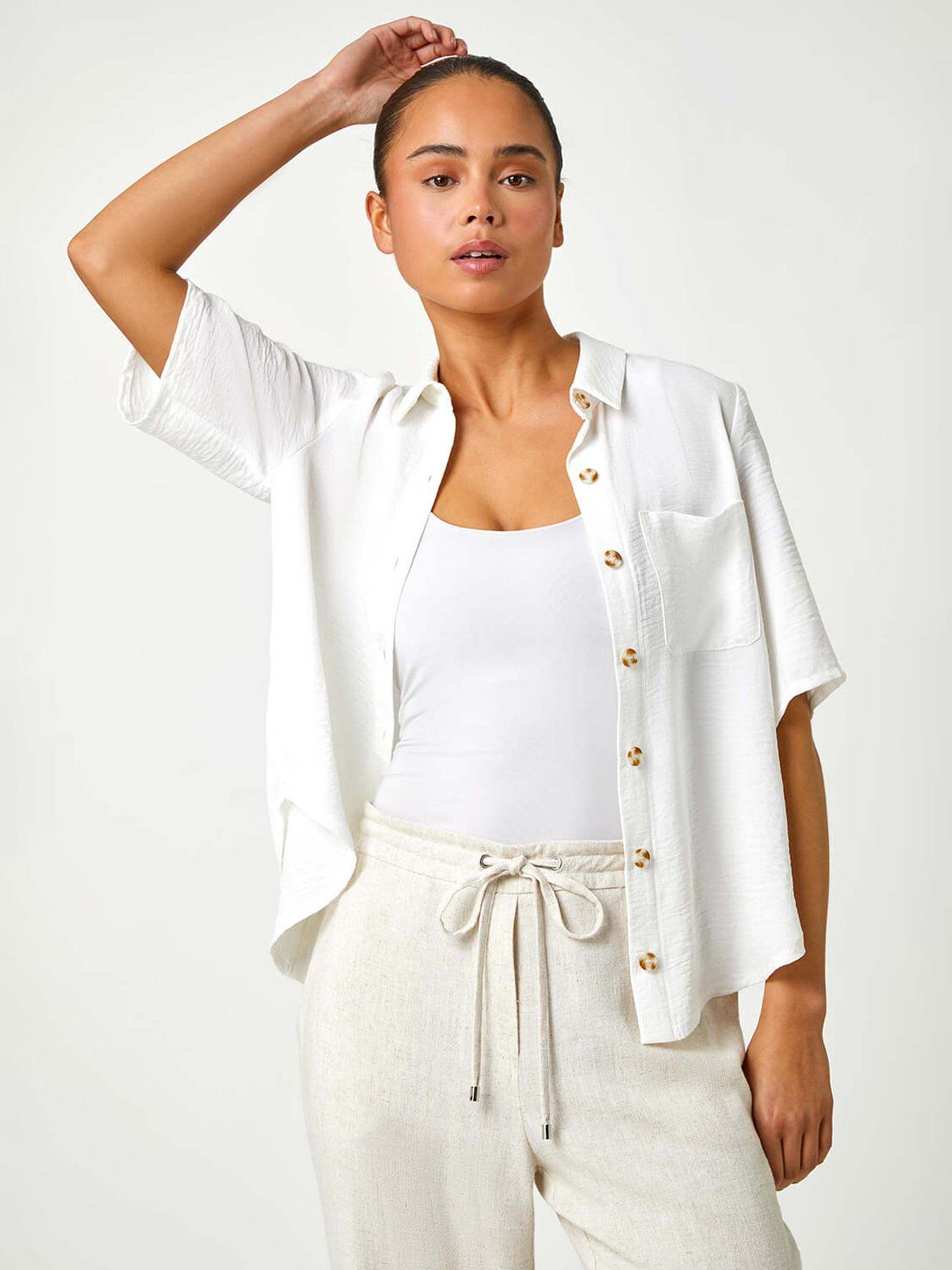 undefined Petite Button Up Pocket Shirt