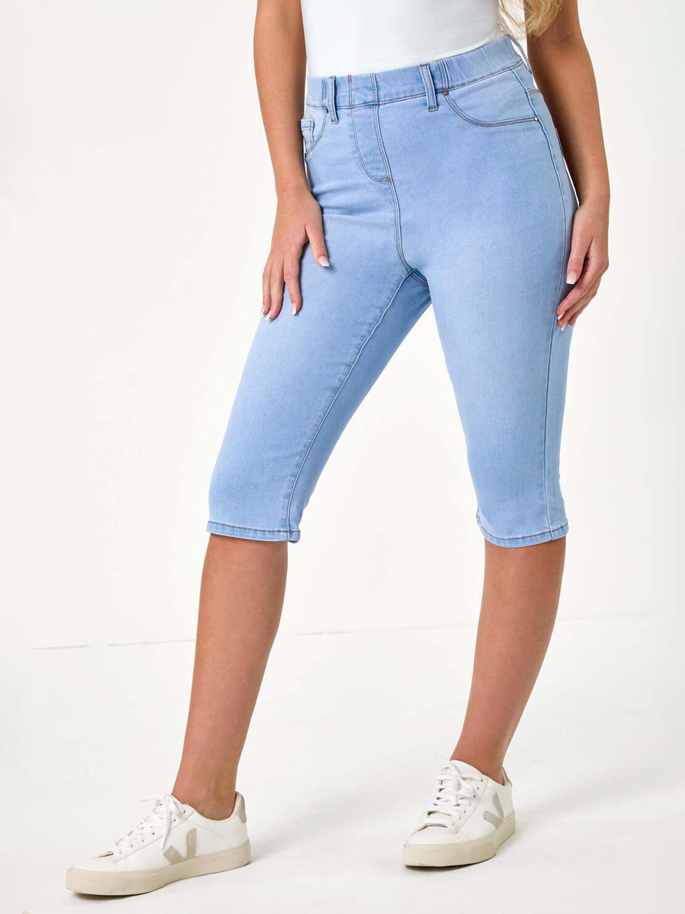  image of roman-stretch-knee-length-pedal-pusher-blue