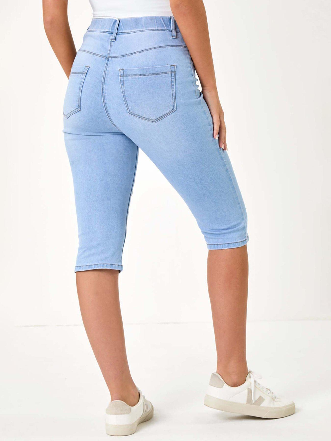  image of roman-stretch-knee-length-pedal-pusher-blue
