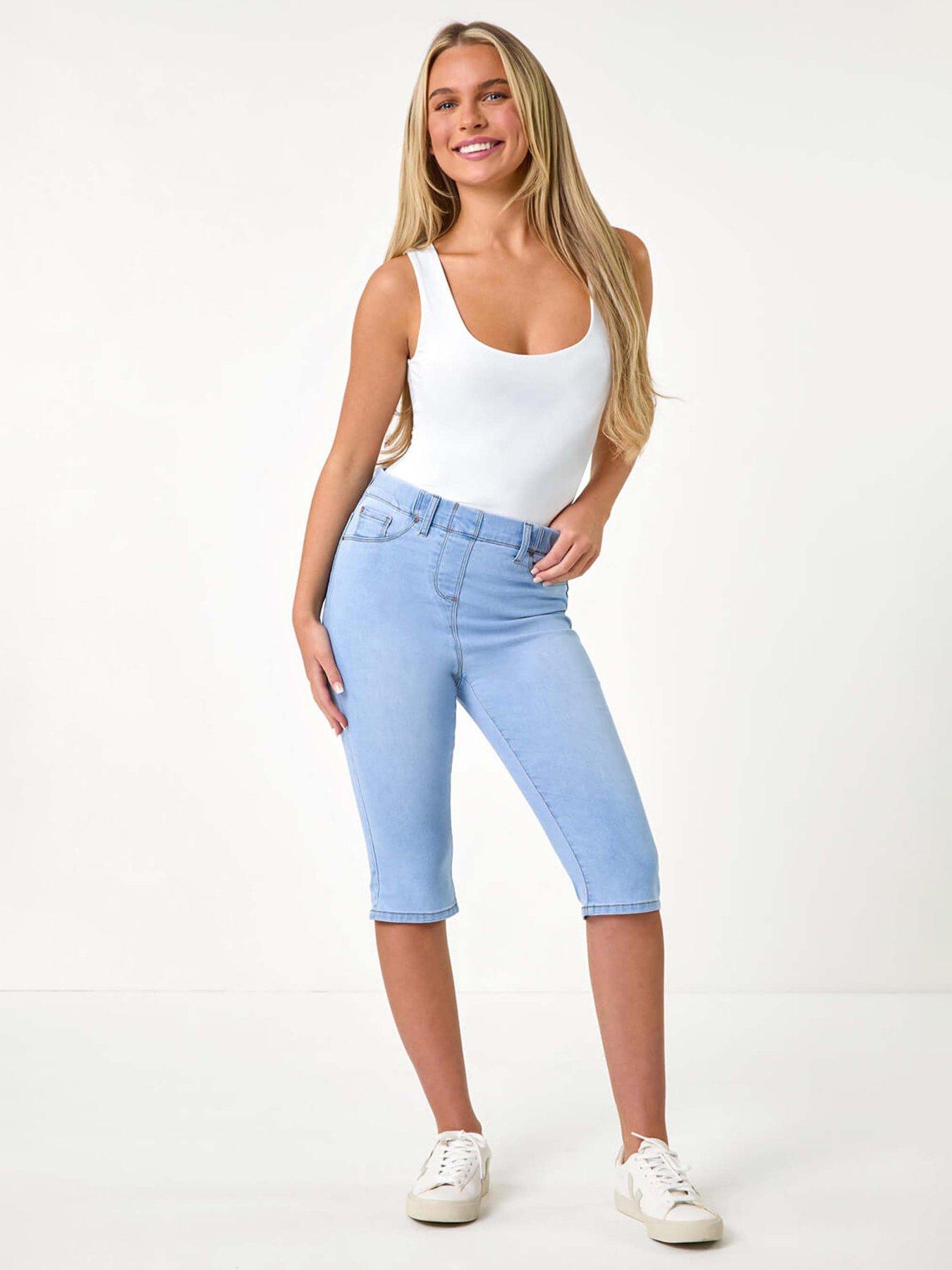  image of roman-stretch-knee-length-pedal-pusher-blue
